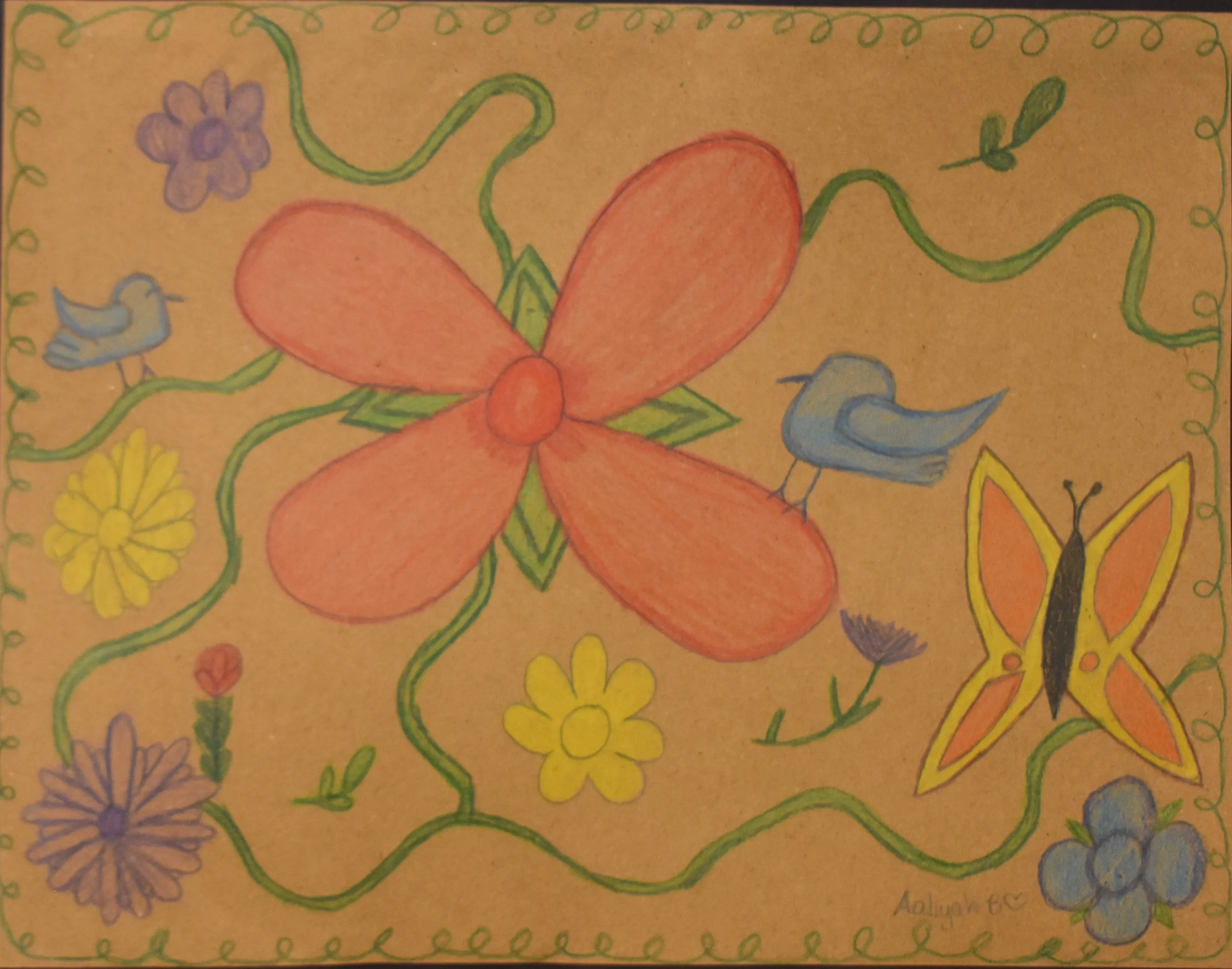 Aaliyah Benjamin- The Flower Garden, 8th Grade, Colored Pencil
