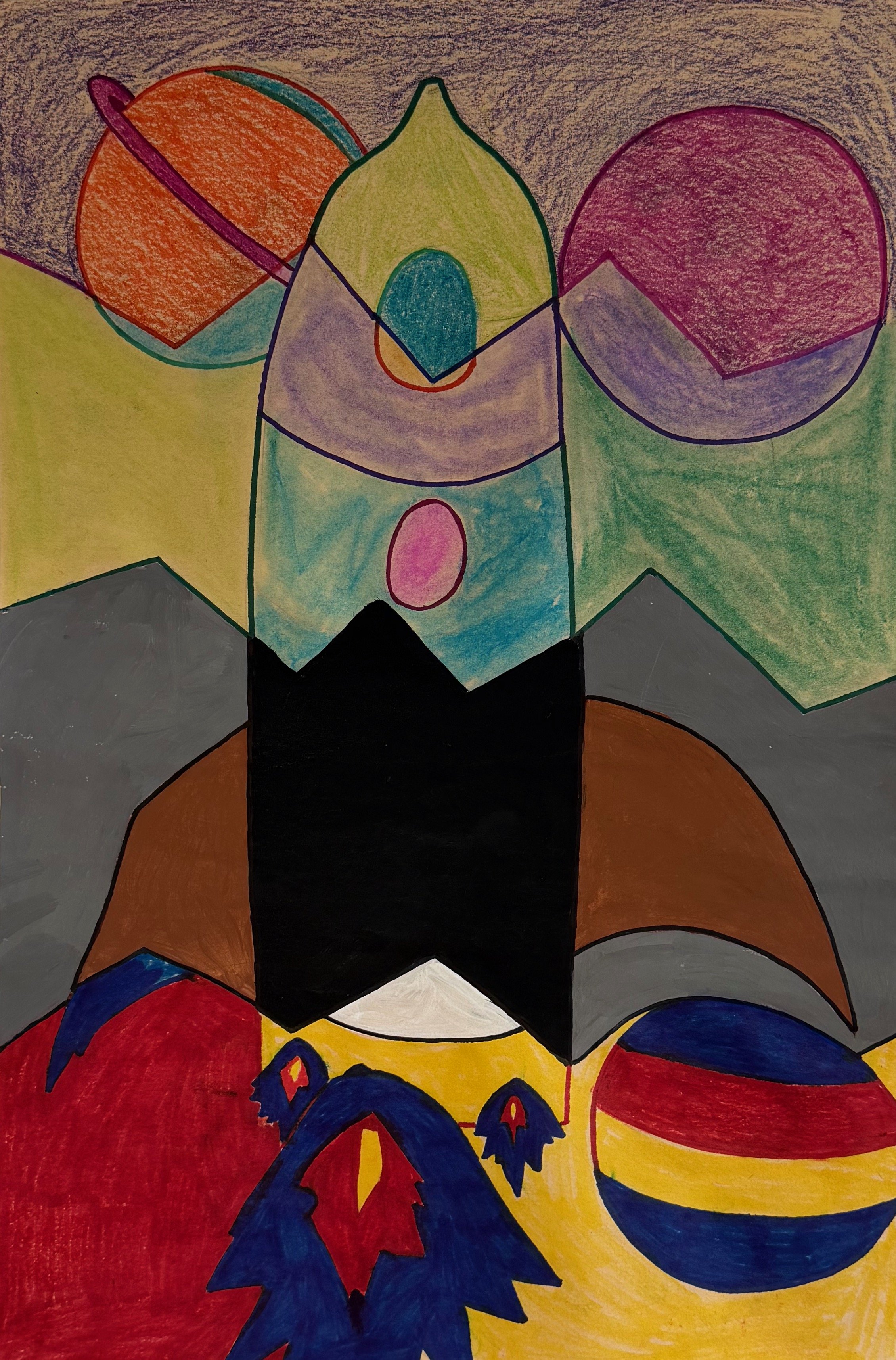 Juan Castro Neisa, 6th, Camelon Art, Pastels, Crayons, Tempera Paint, Markers