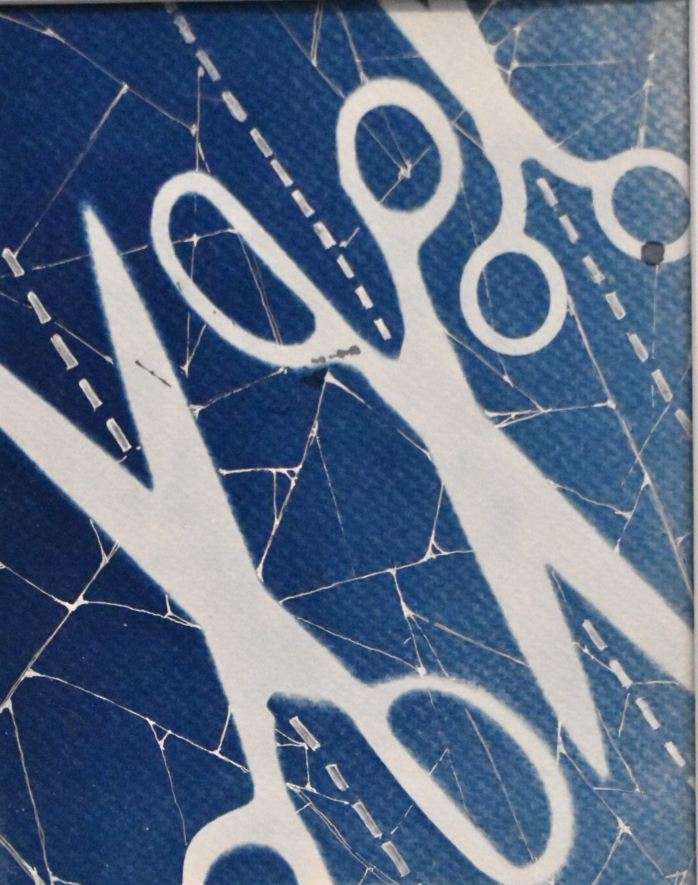 Hannah Lee, 12th Grade, Altered Cyanotype, Mixed Media