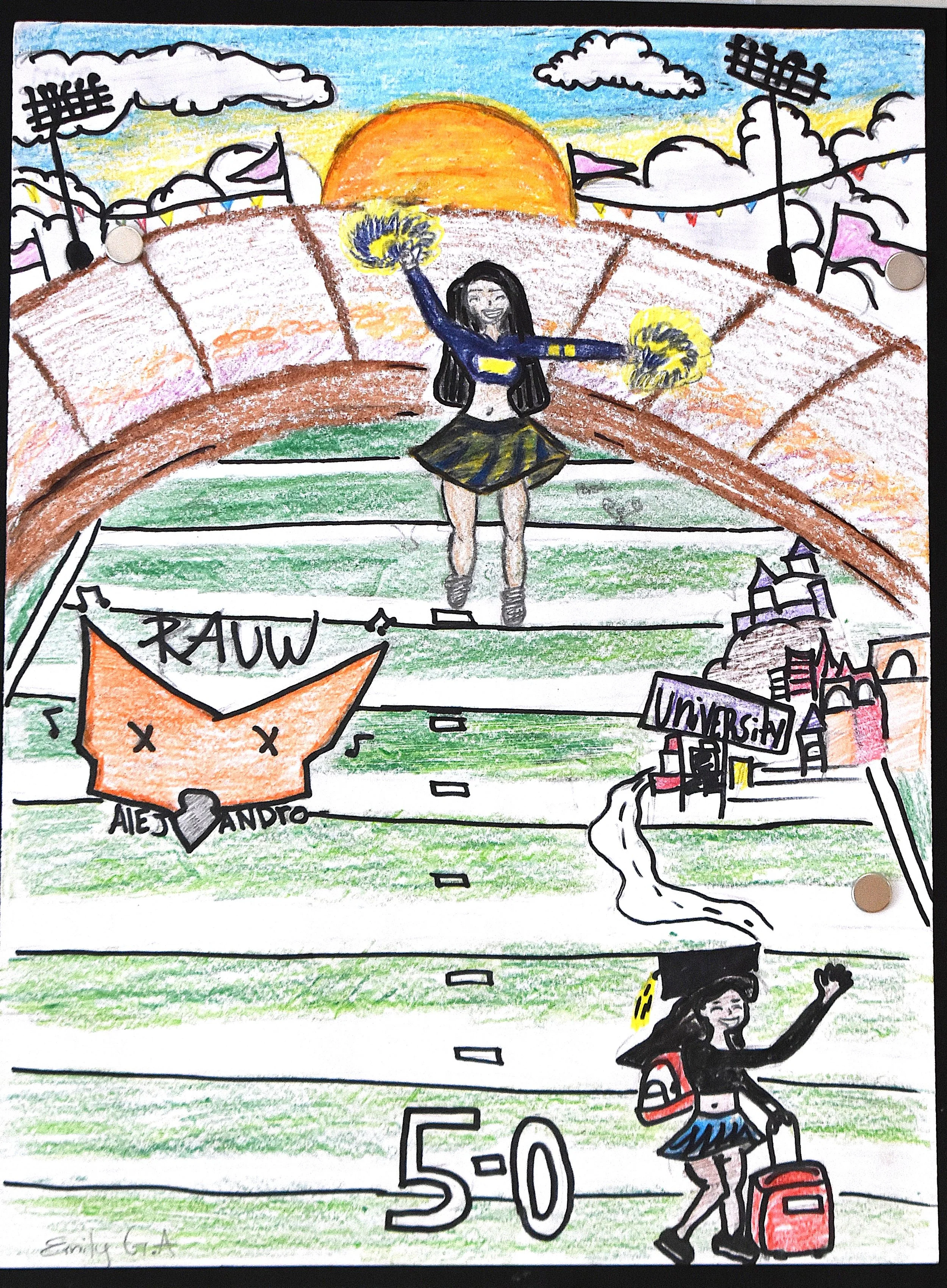 Emily Gurvara Arden- Untitled, 8th Grade, Mixed Media