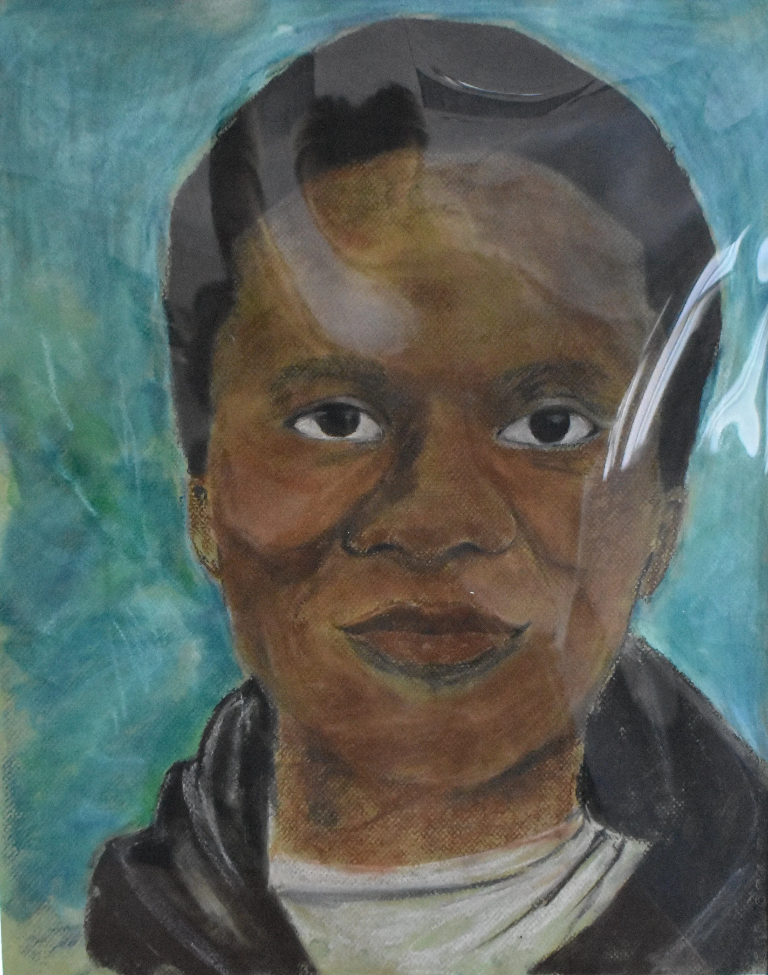 Kingston Gomillion, 11th Grade, Self Portrait, Chalk Pastels