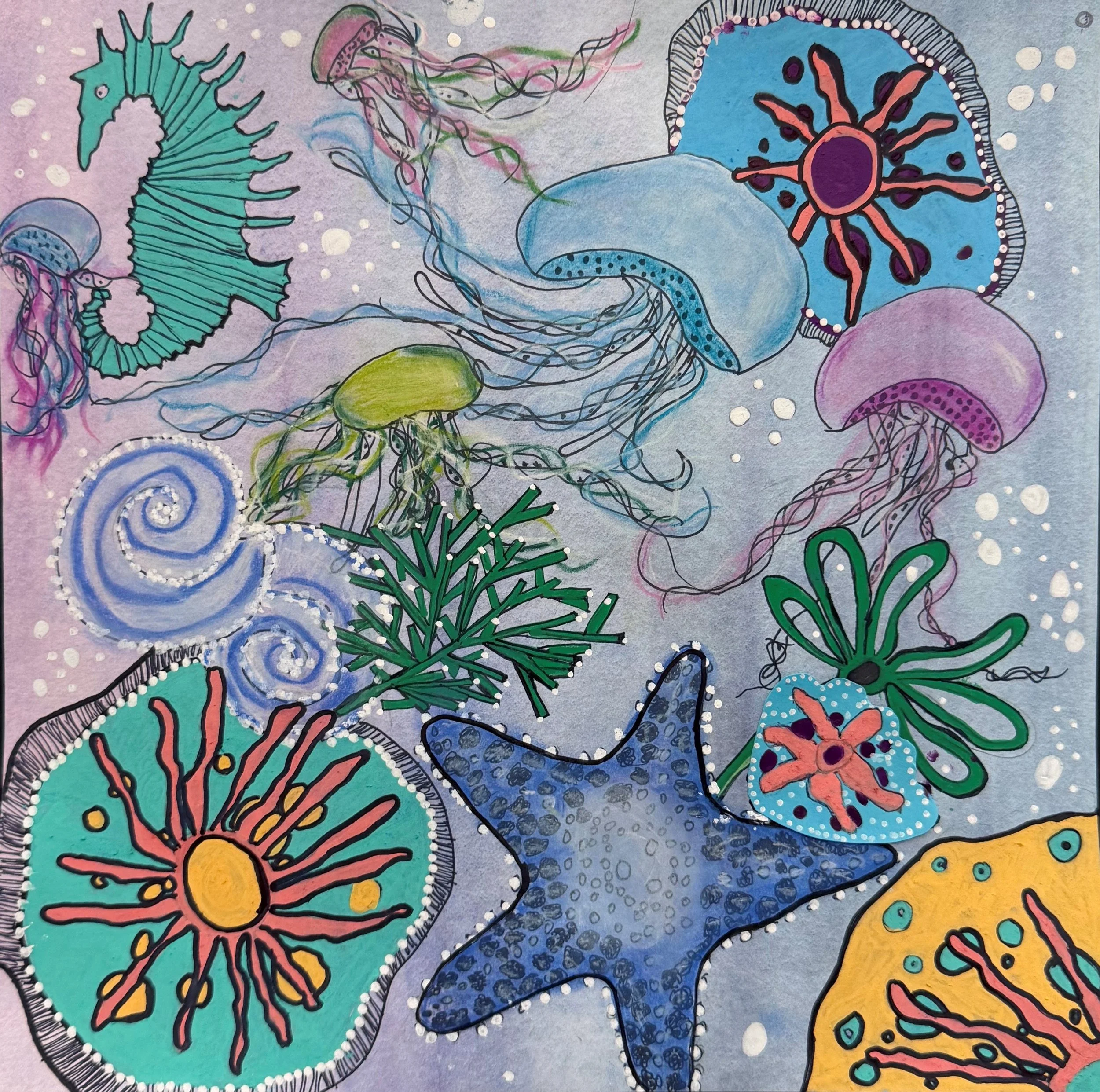 Aliyah Perez, 11th Grade, Fantasy Ecosystem, Mixed Media