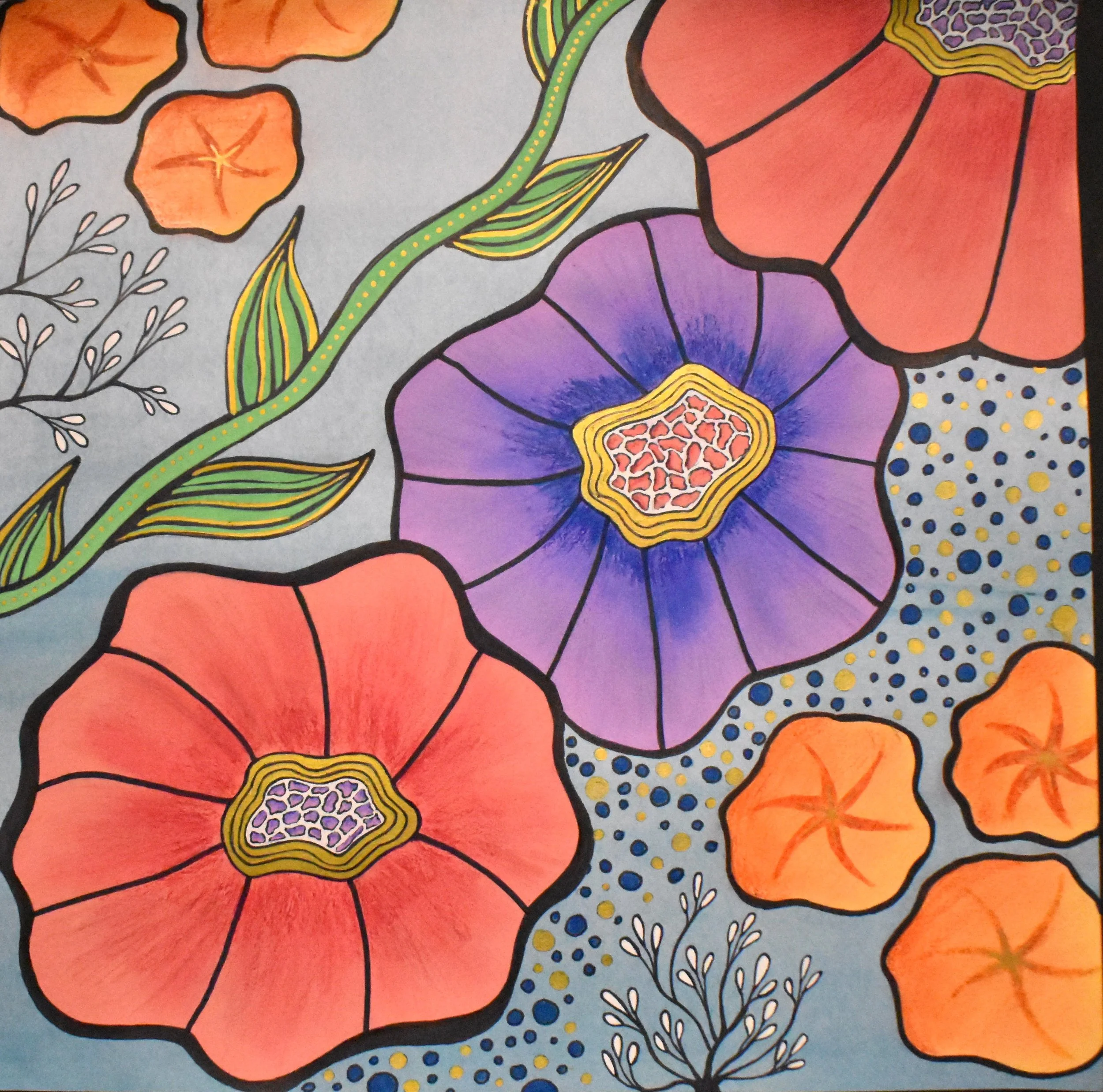 Julianne Trapp, 11th Grade, Floral, Mixed Media