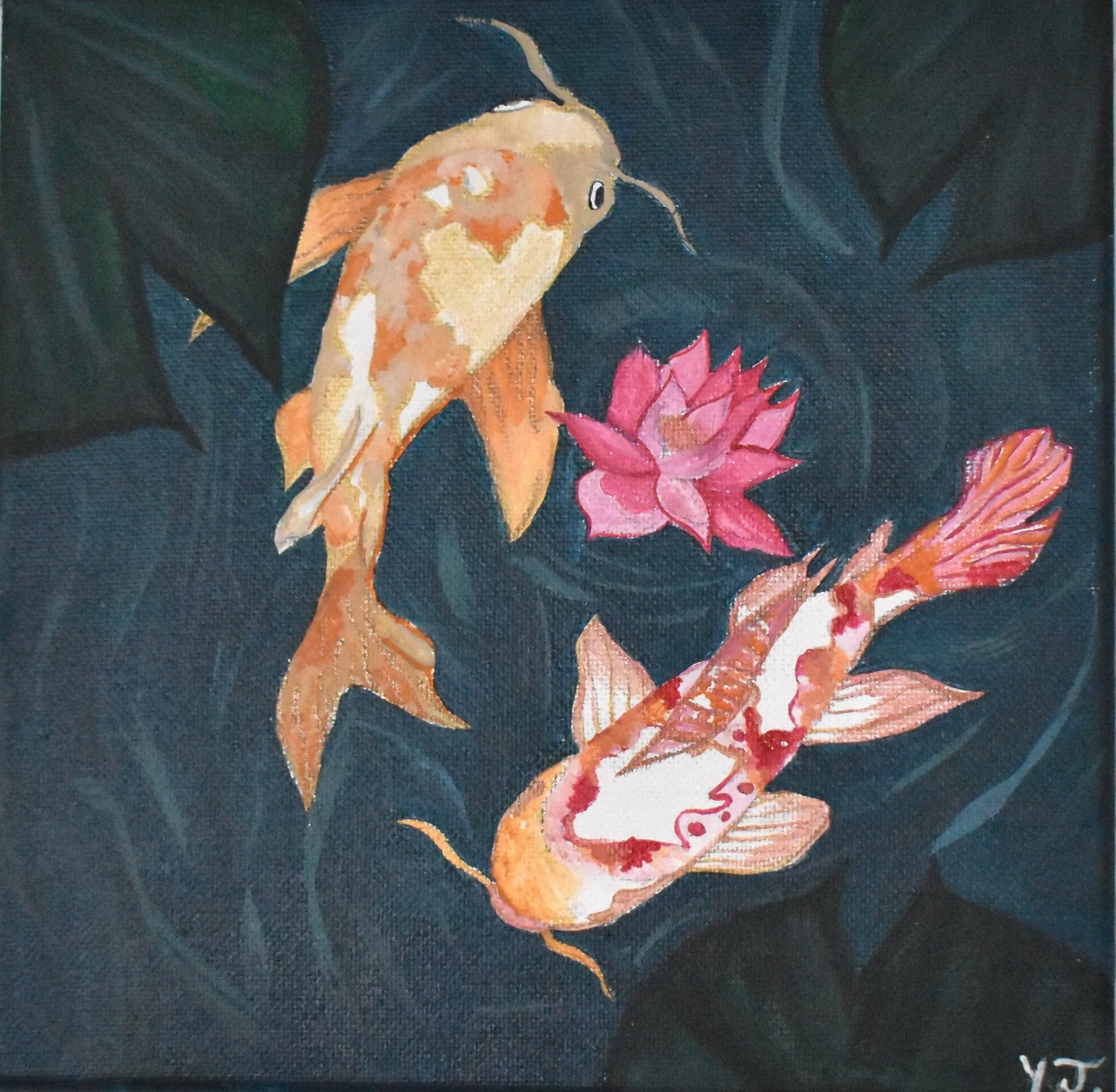 Yanely Jimenez Tirado, 11th Grade, Koi, Acrylic Paint