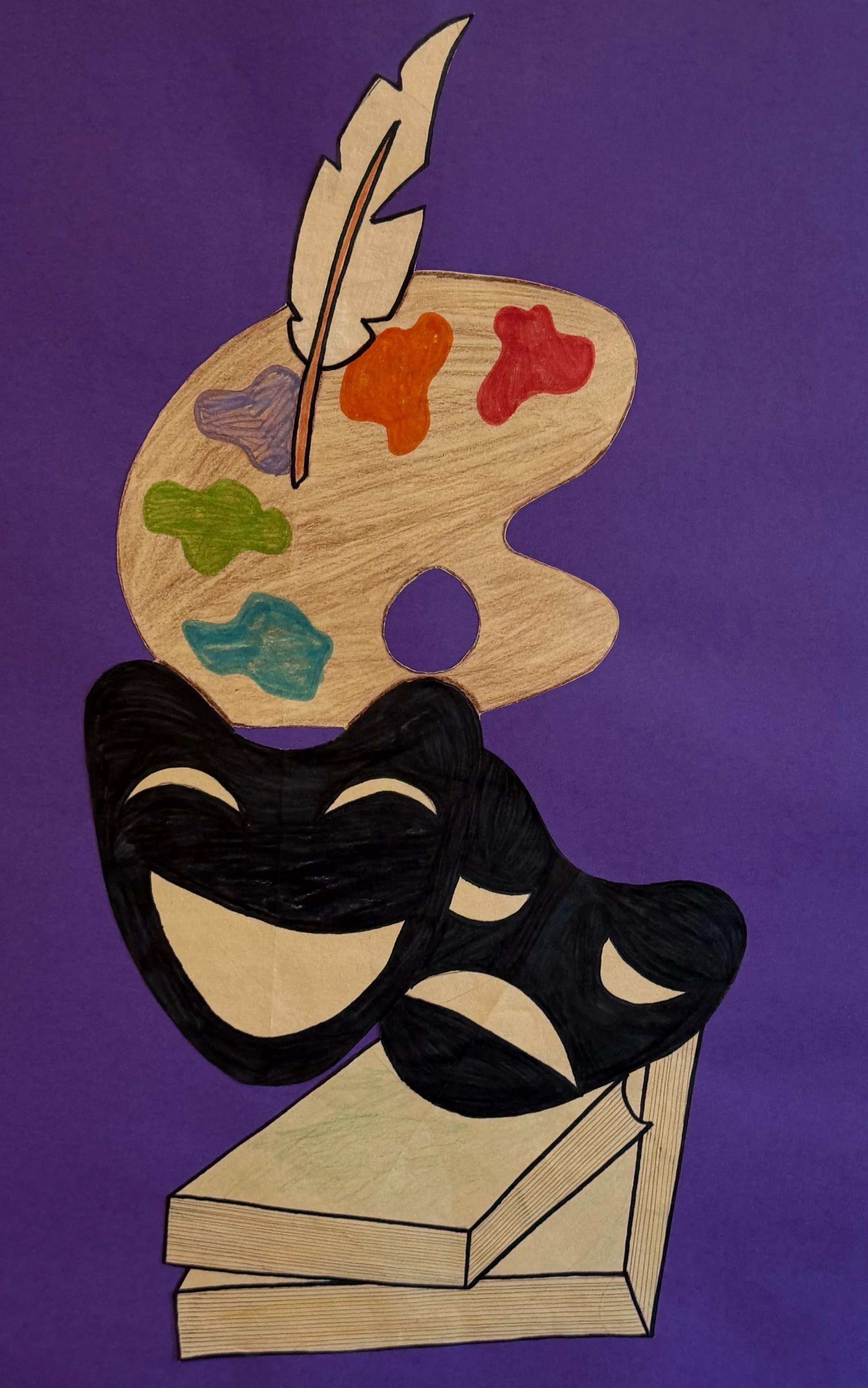 Eleanor Fernandez, 8th, Theme Totem Poles, Color Pencil and Sharpie