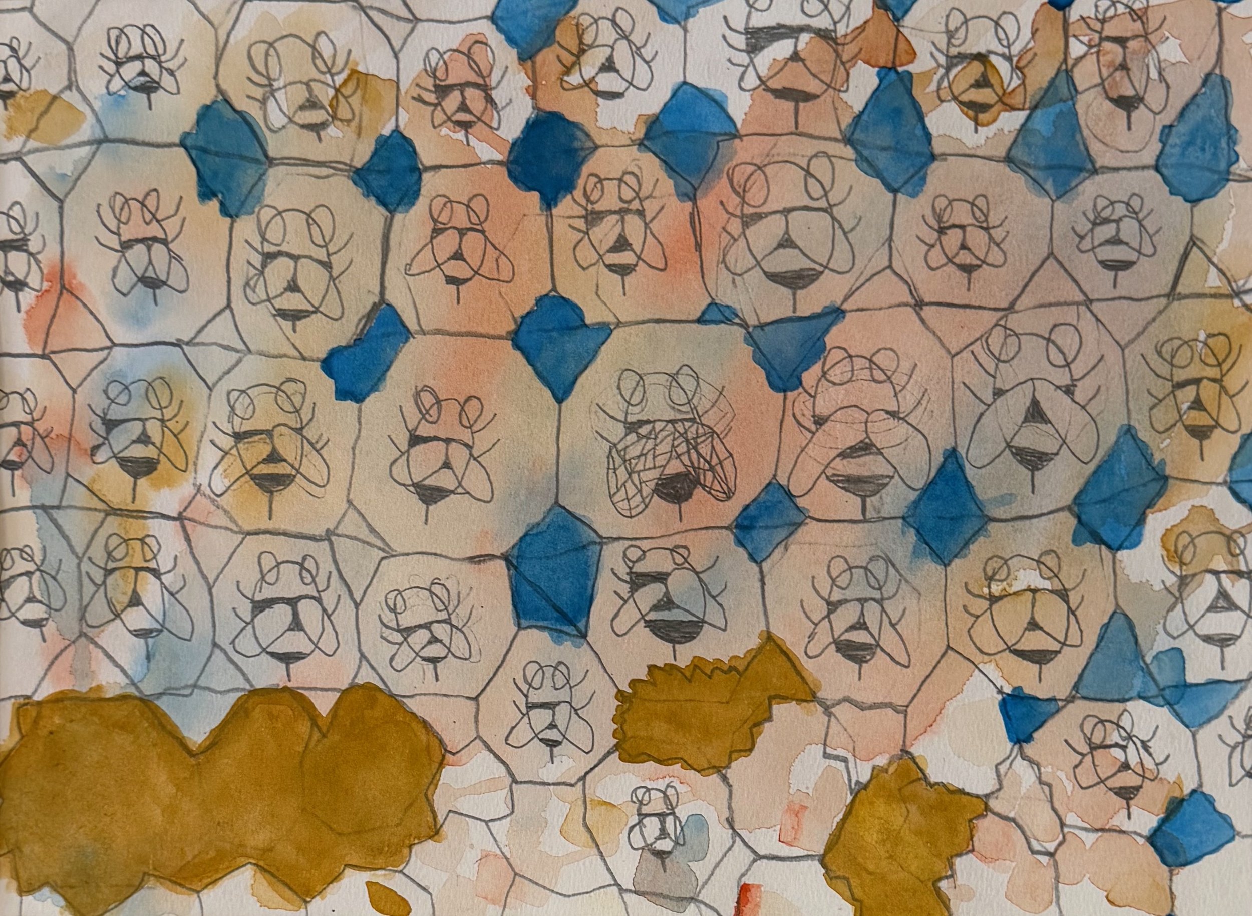 AJ Holbrook, 9th, Bees, Watercolor and Pencil