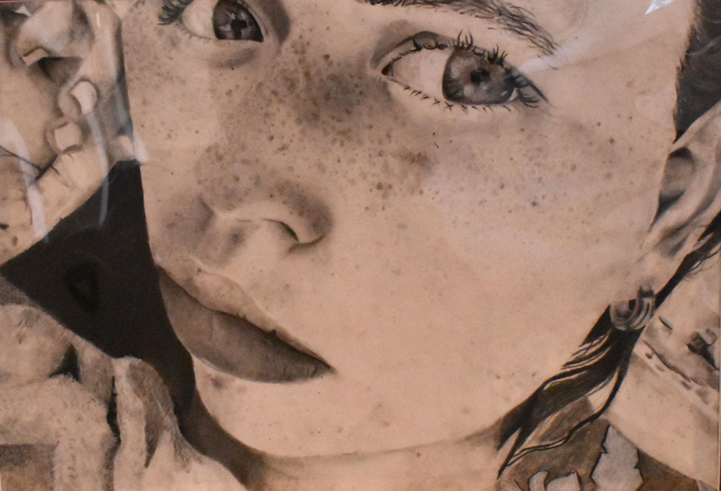 Addyson Sechriest, 12th Grade, Self Portrait, Charcoal