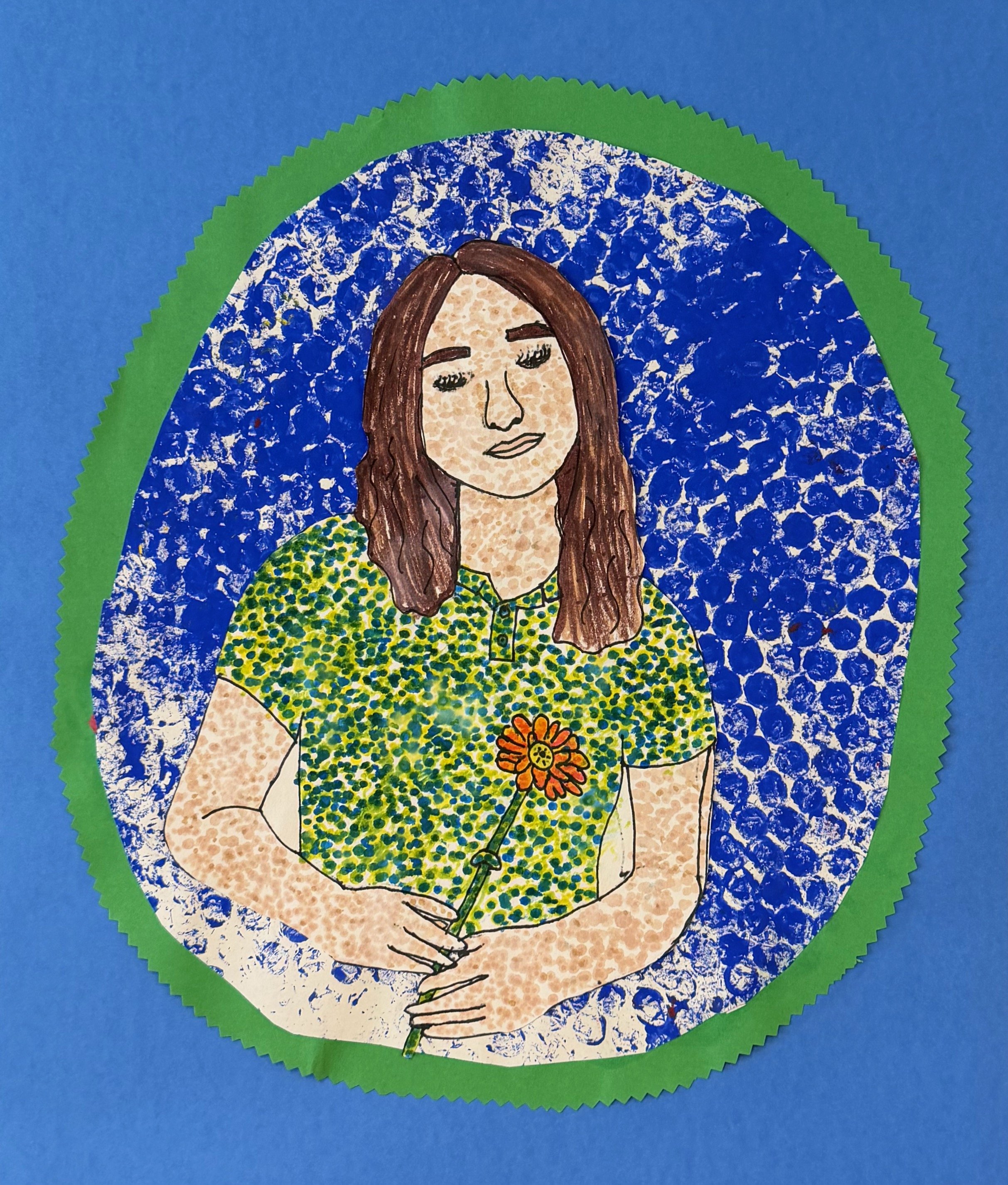 Abby Faggart, 7th, Pop Art Self Portrait, Tempera and Marker