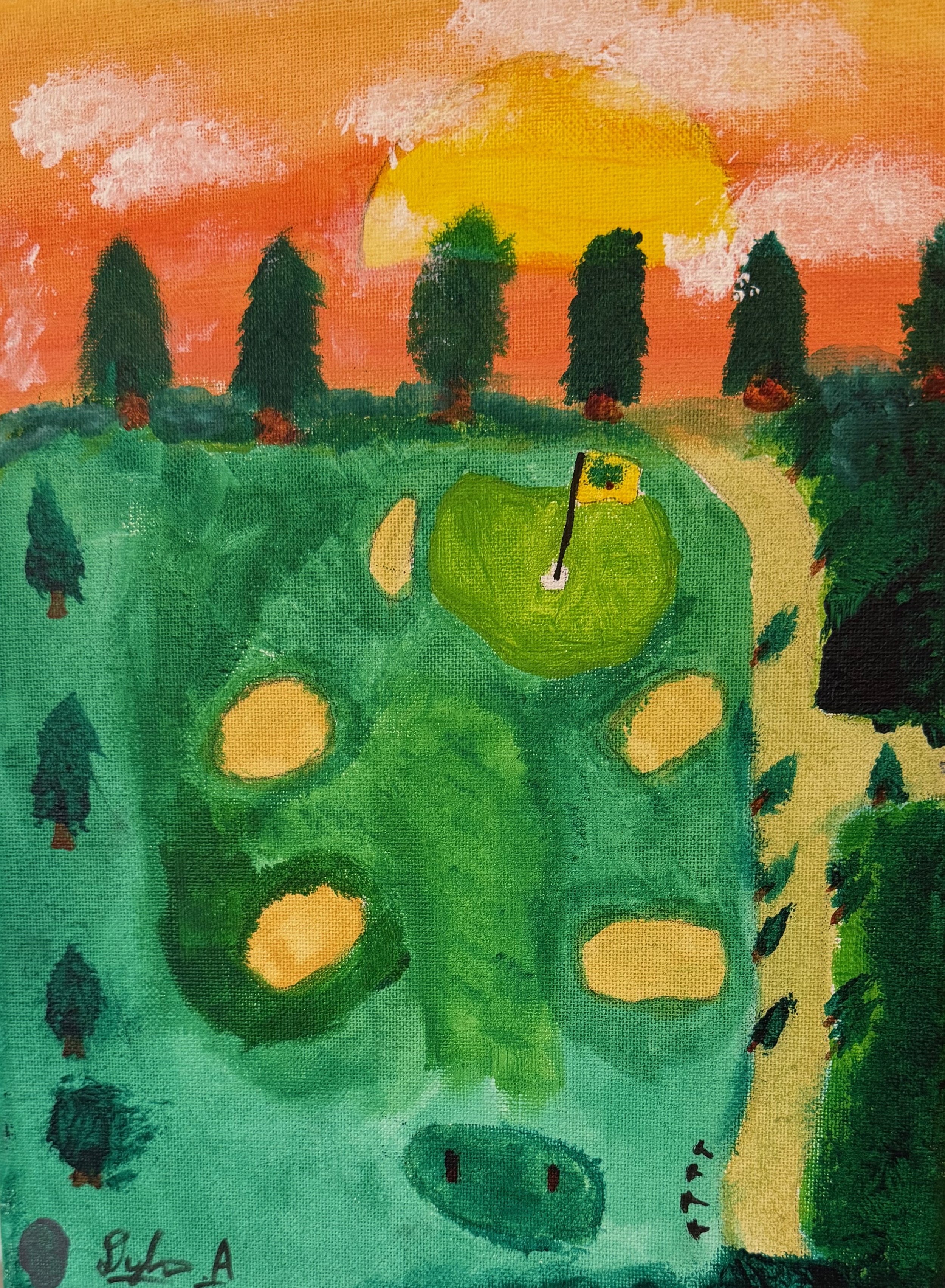 Dylan Anderson, 8th, Golf Course, Acrylic Paint