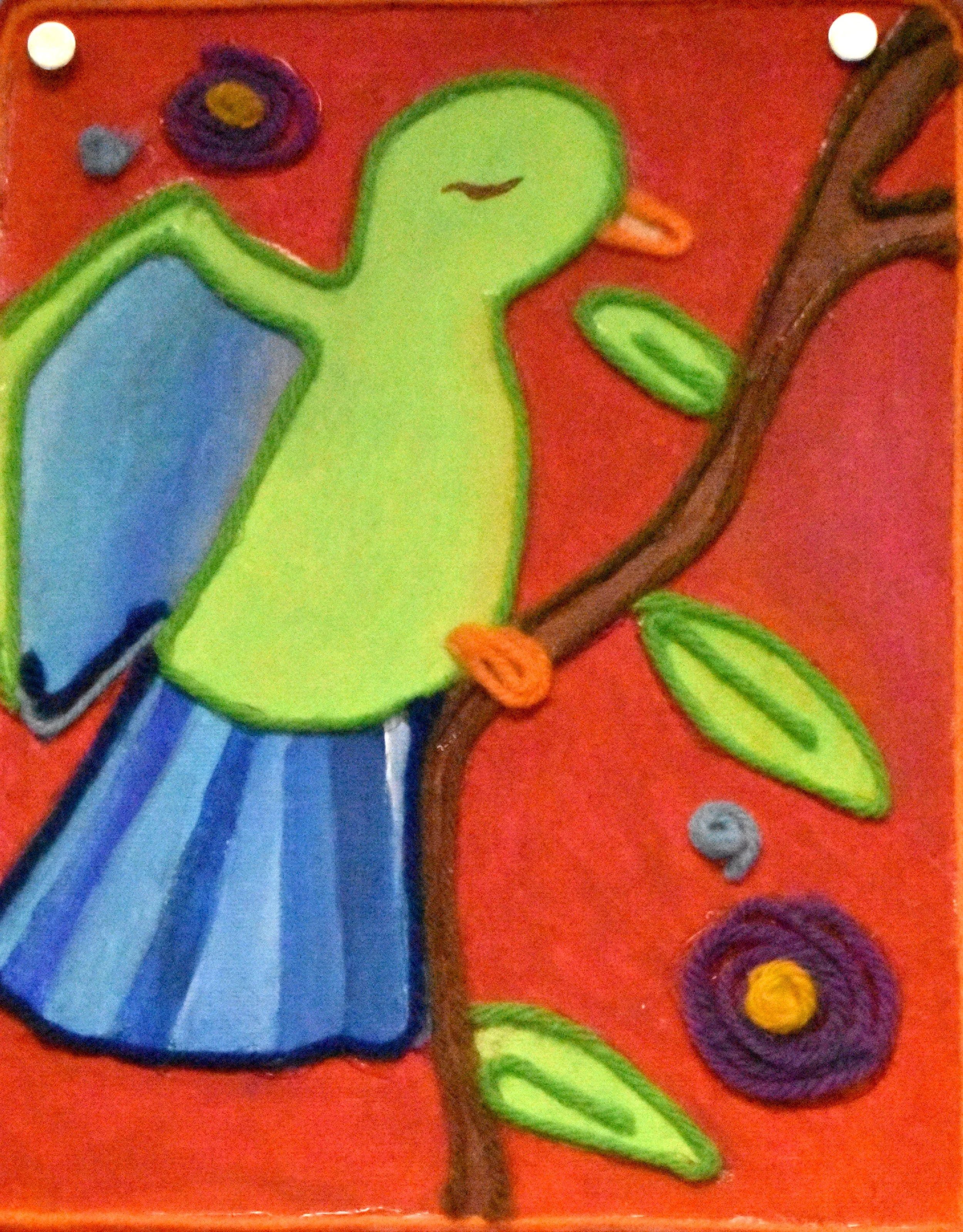 Mirna Martinez Escobar, 11th Grade, Untitled, Acrylic and Yard on Canvas