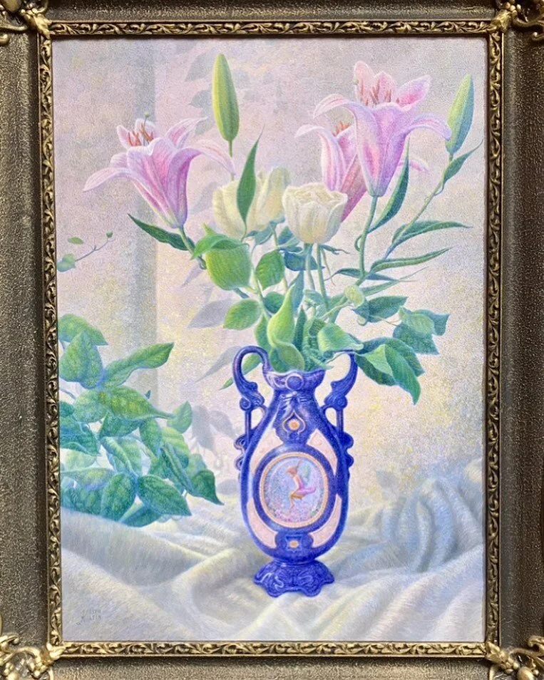 “Consider The Lilies” by Keith Klein 27x20 oil on canvas will be on display opening tonight 10-23-20 at Cincinnati Art Galleries. This wonderful show of living artists is called “Art Ascendant-Creativity Triumphs Over Chaos”an