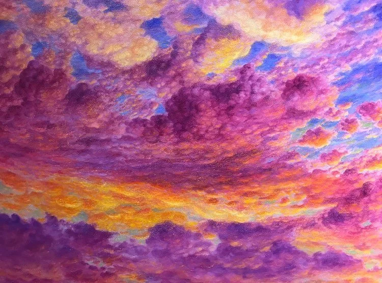 “A piece of sky” detail from a large work by Keith Klein#twilight#sky#oilpainting#oiloncanvas#colorfulsky#fineart#fonepainting#warmsky#naturesfireworks#independenceday#naturalbeauty#kentuckyartist#finepainting#artoninstagram#peaceful#keep