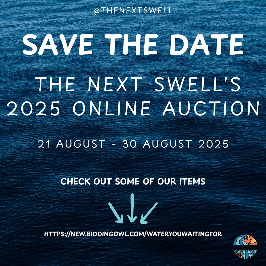 ๐ Save the Date ๐
Beginning on 21 August, The Next Swell will be hosting their annual online auction!
Some awesome items up for bid — getaways ๐๏ธ, excursions ๐ข, art and photography ๐ธ, sporting events ๐, and so much more!
All funds rai