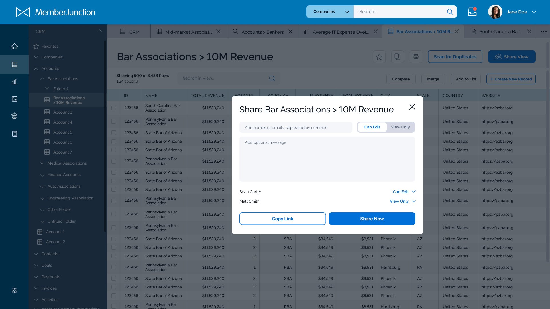 Account Table View - Share Pop Up.jpg
