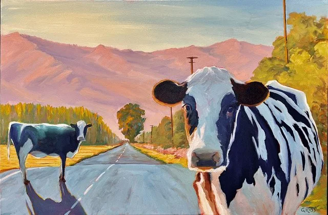 Antonia and Amelie's Road trip 
Oil on Canvas, 2025, 
24x36  
$2900, SOLD