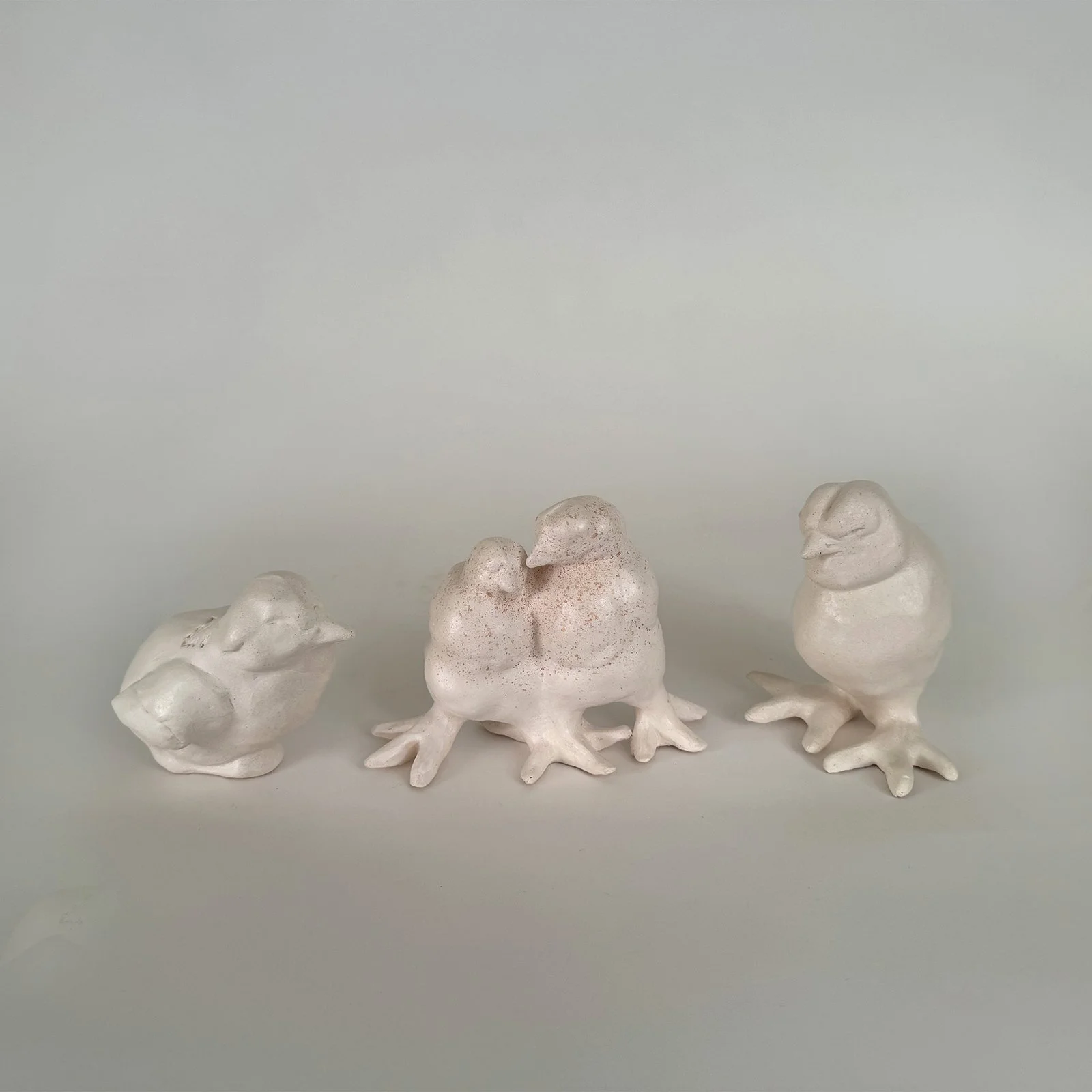 Diana Greenleaf
Chicks with Attitude
4 chicks (3 pieces in the set), B Mix clay, terra sigillata and burnished
4" 'x 11 x 5"
2025
$675
