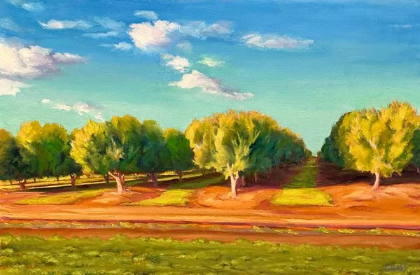 Singing Orchard
Oil on Canvas, 2024,  24x36  $3200