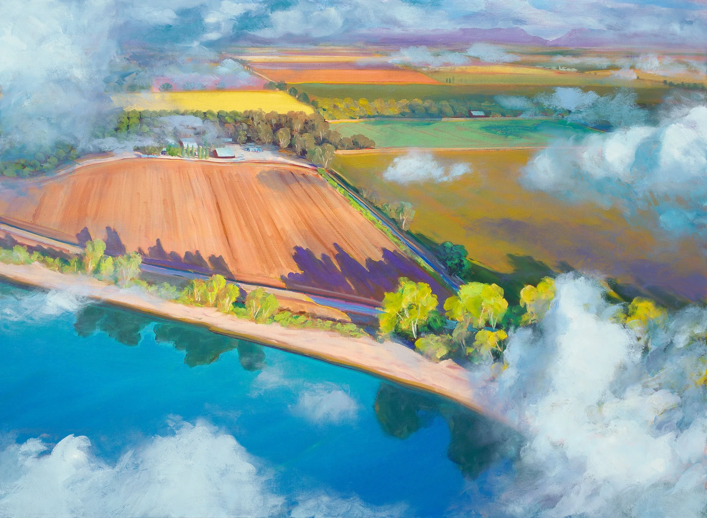 Valley Windows.
Mixed media –oil and acrylic on giclee canvas, 2025, 30x40 $2800 SOLD
