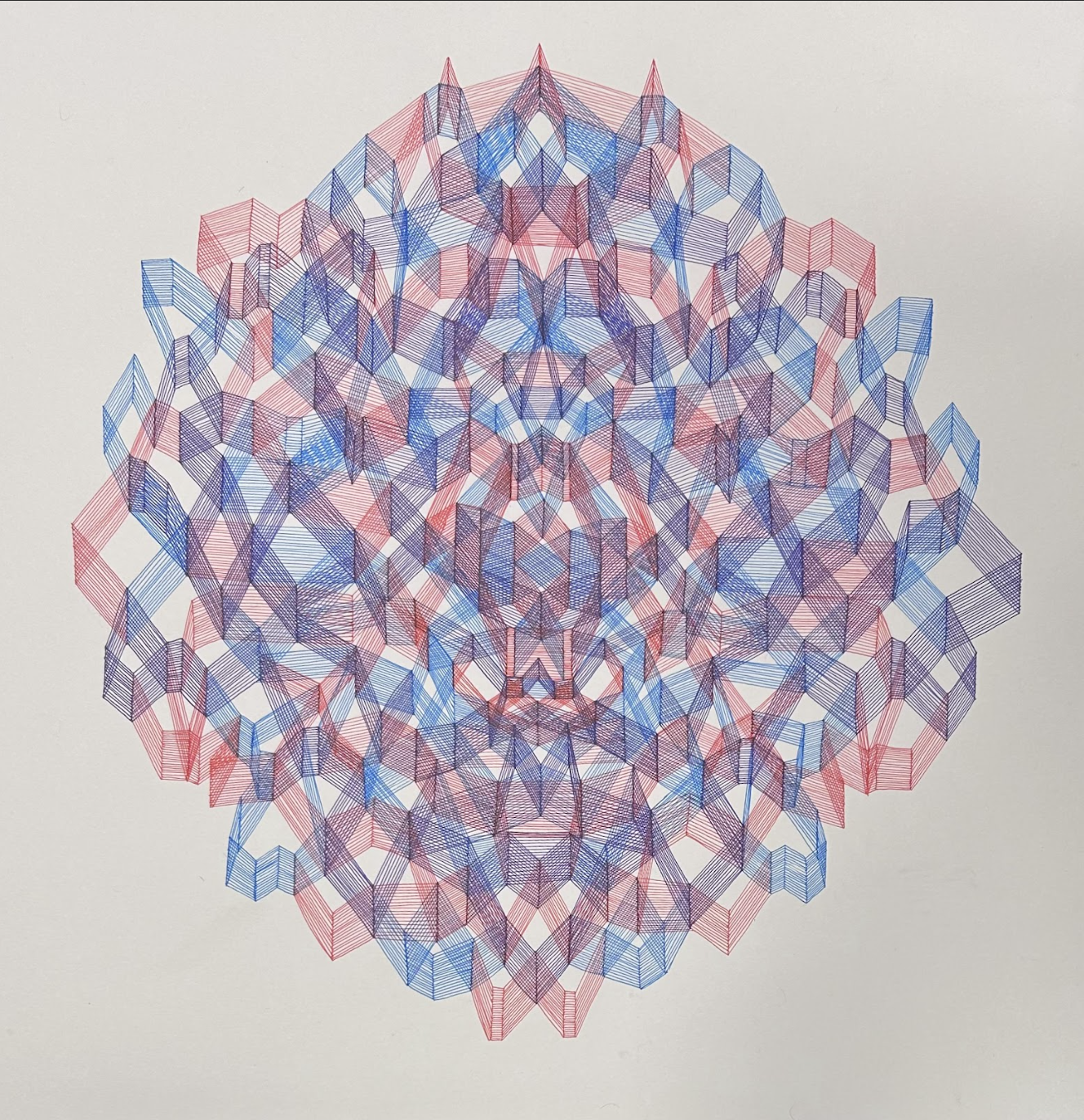 Hot Rock, gel pens on paper, 18" x 18", 2026