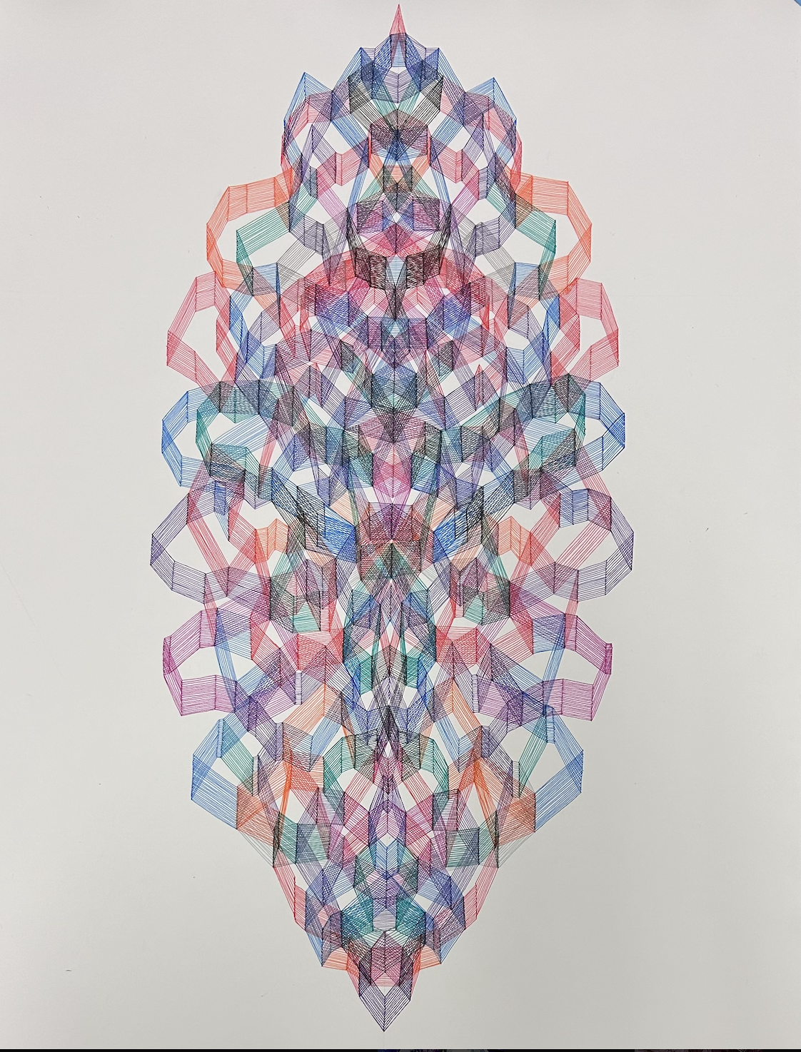 Rainbow Road, gel pens on paper, 22" x 30" 2025