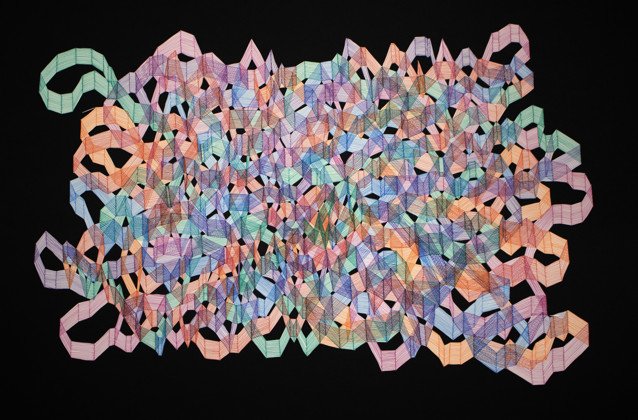 Glow Cloud, gel pens on paper, 2026