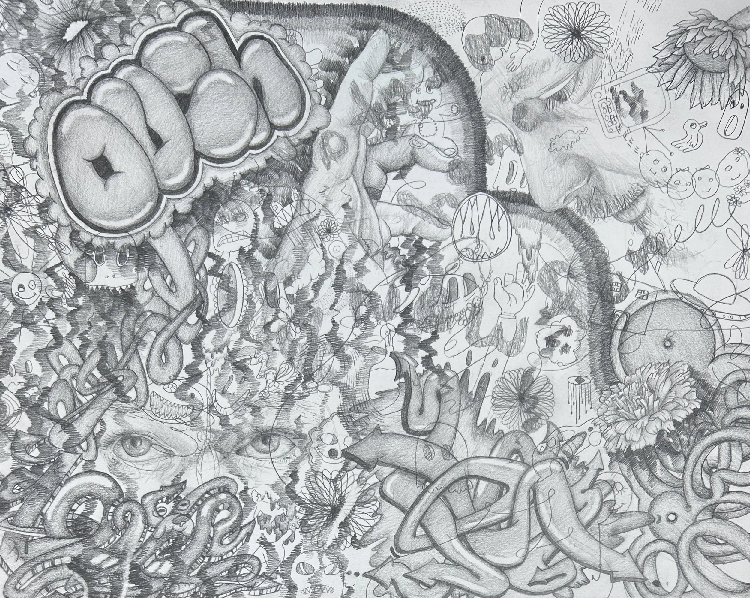 Ouch, pencil on paper, 11" x 14", 2026