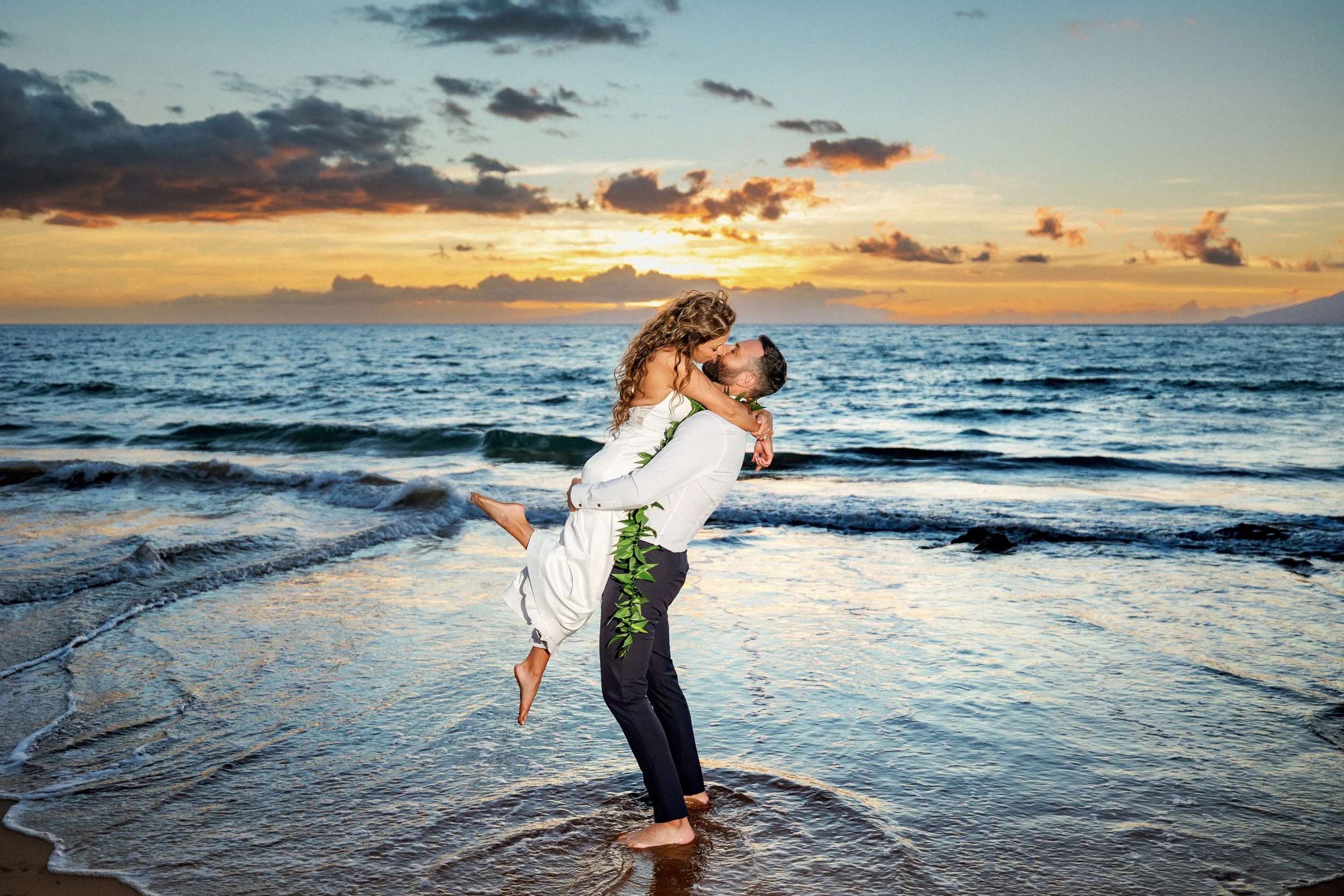 Maui wedding couple at Andaz Maui at sunset