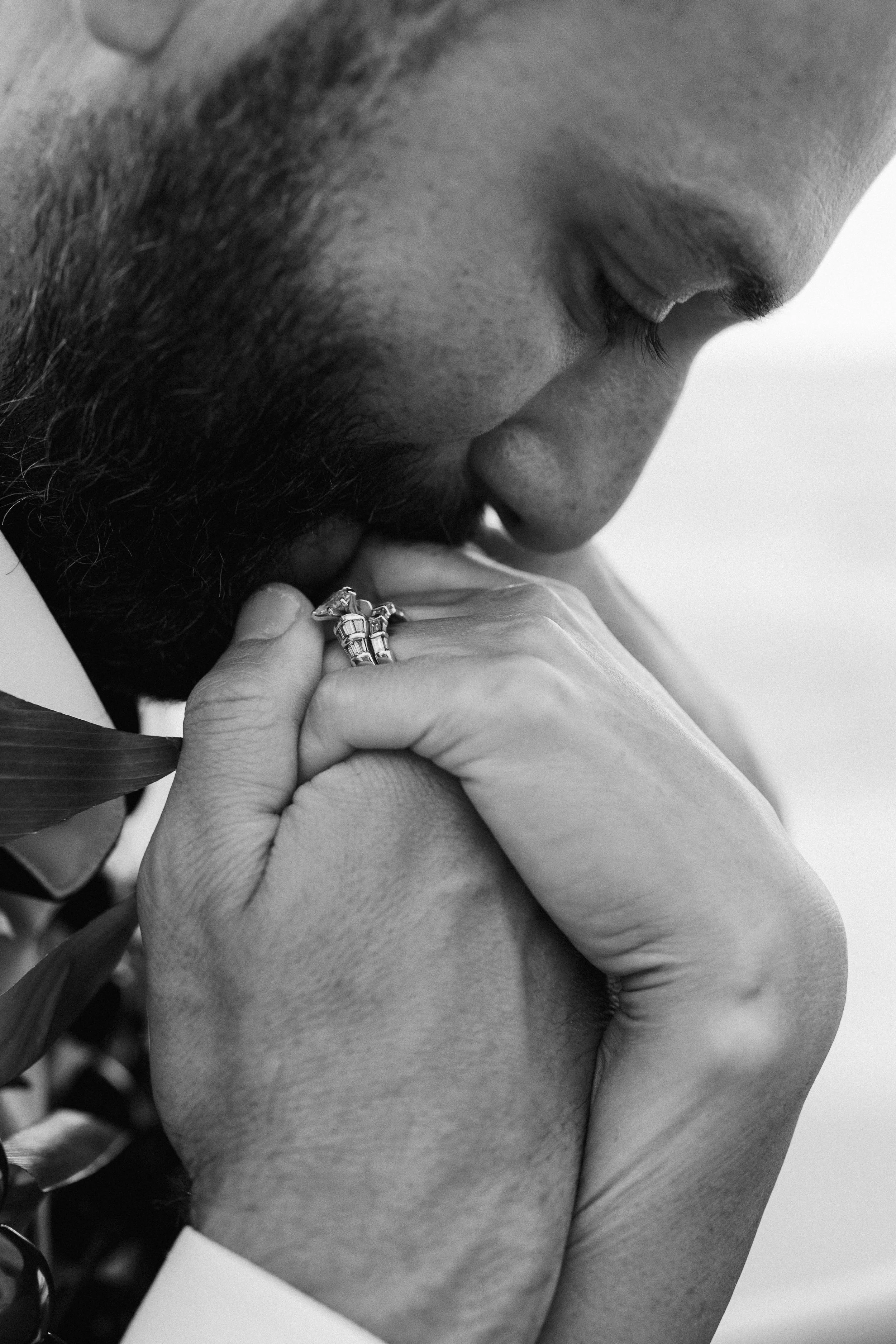 sweet kisses from her husband on Maui