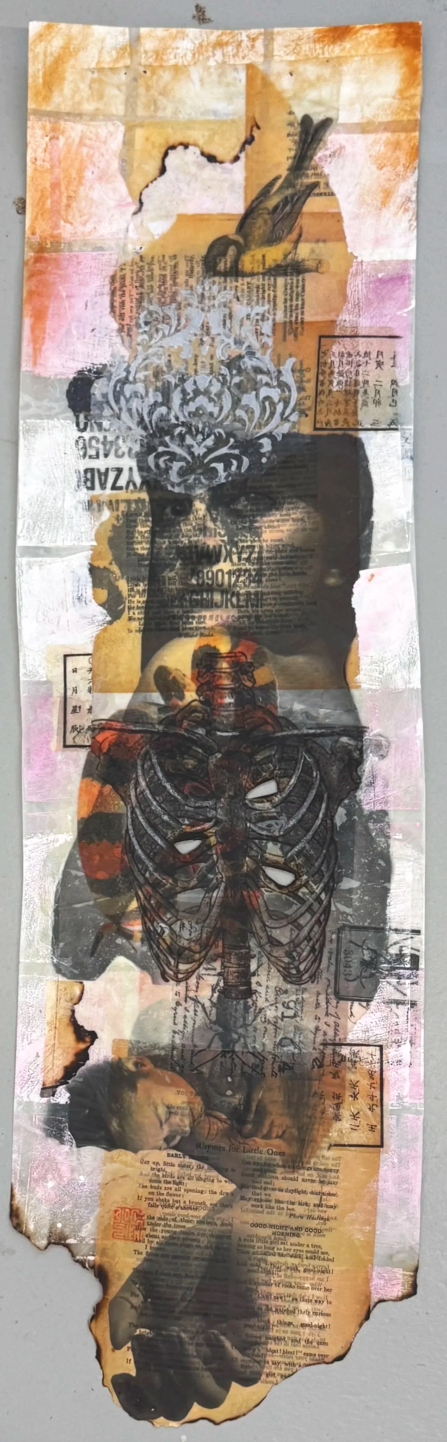 Paper Totem Scroll with Imagery of women and ribs