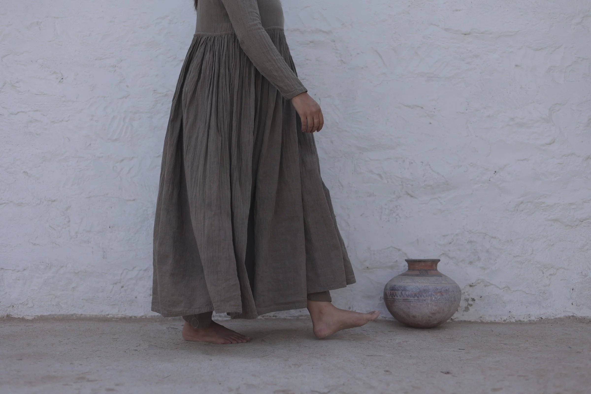 SATYĀ dress  acacia bark  -  long