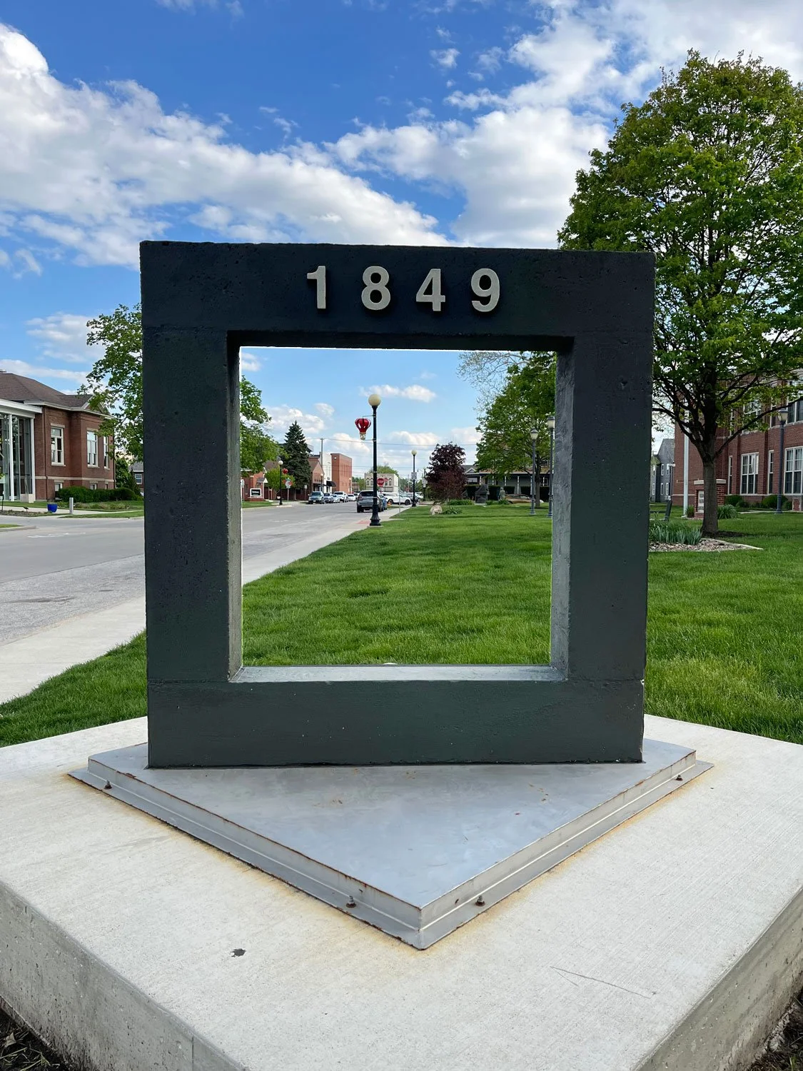Founding Frame. Steel and concrete. 60" x 60" x 72". Wonder on Buxton. Indianola, IA. 2025
