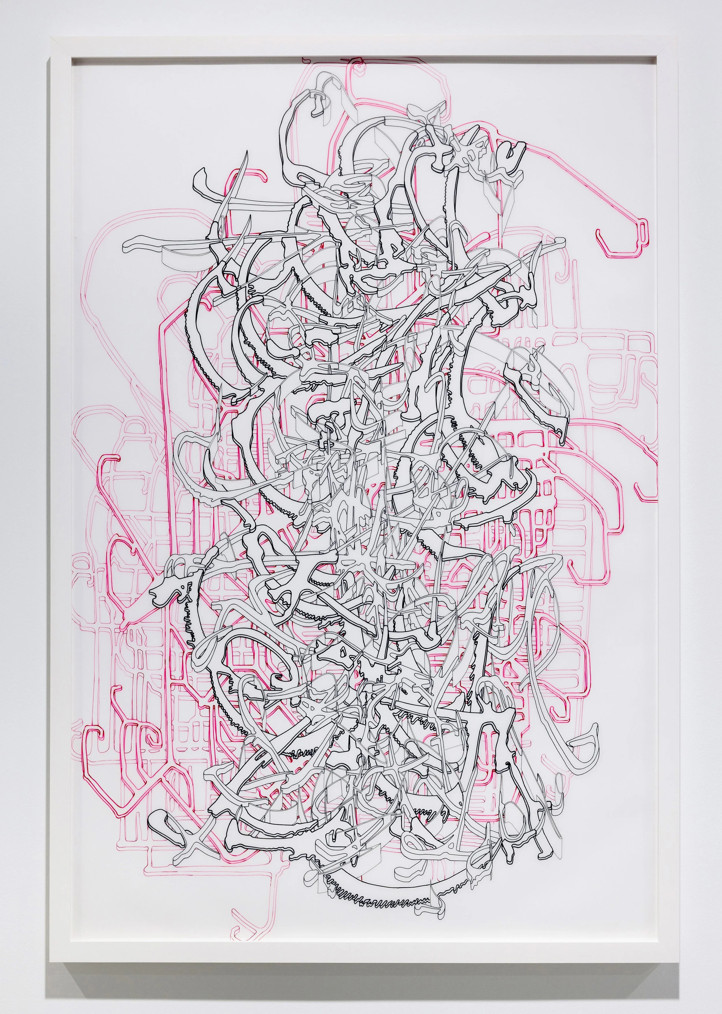 THE TURMOIL OF SPACE, ink on Mylar, 24” x 36” (2023)