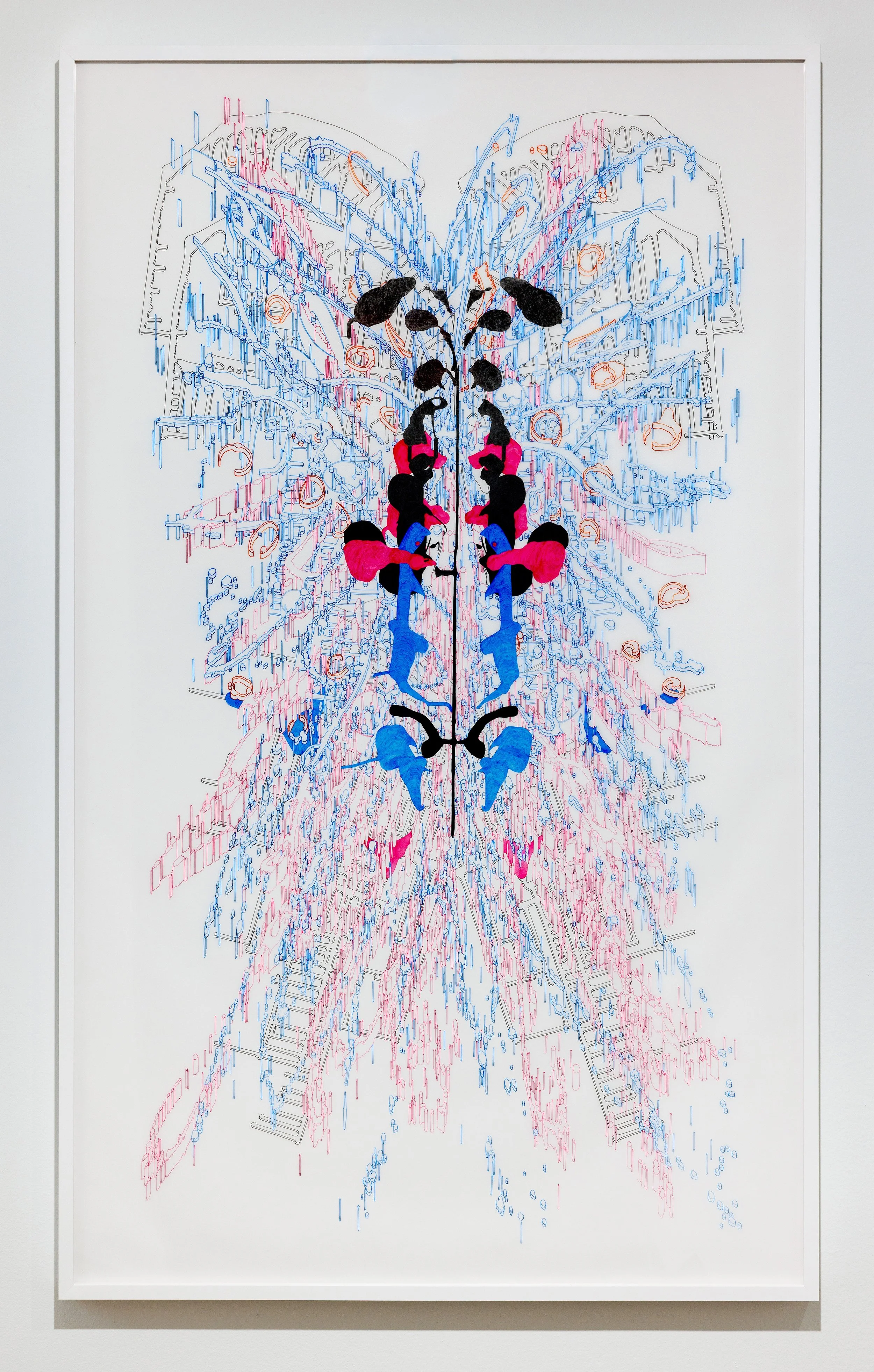 RORSCHACH TRANSMUTATION, ink on Mylar, 36” x 60” (2025)