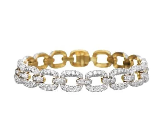 18K Yellow/ White Gold Diamond Link Bracelet