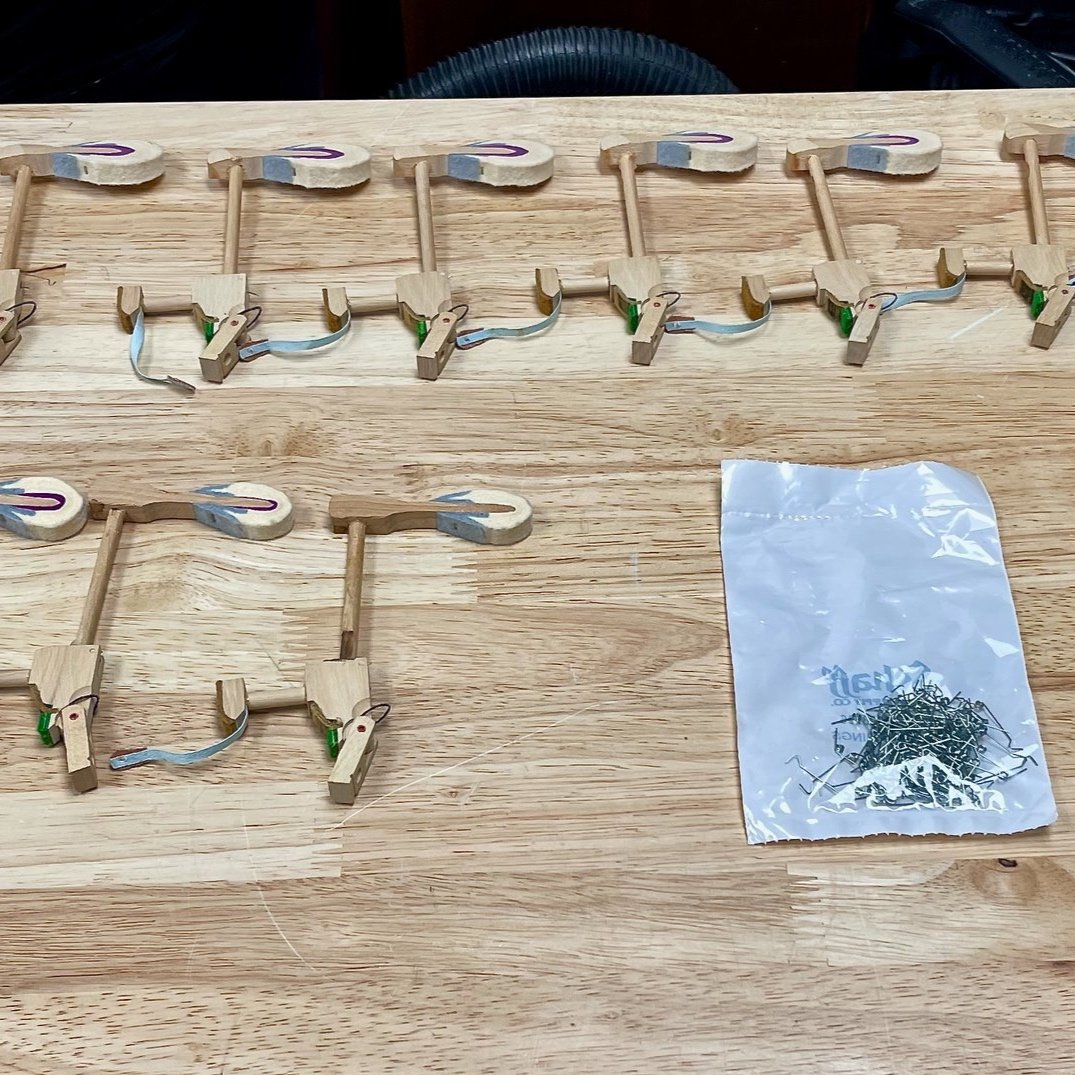 The hammer return springs on these hammers had completely broken, negatively affecting how well the hammers returned to their resting position. Replacing them restores reliability and fast repetition.