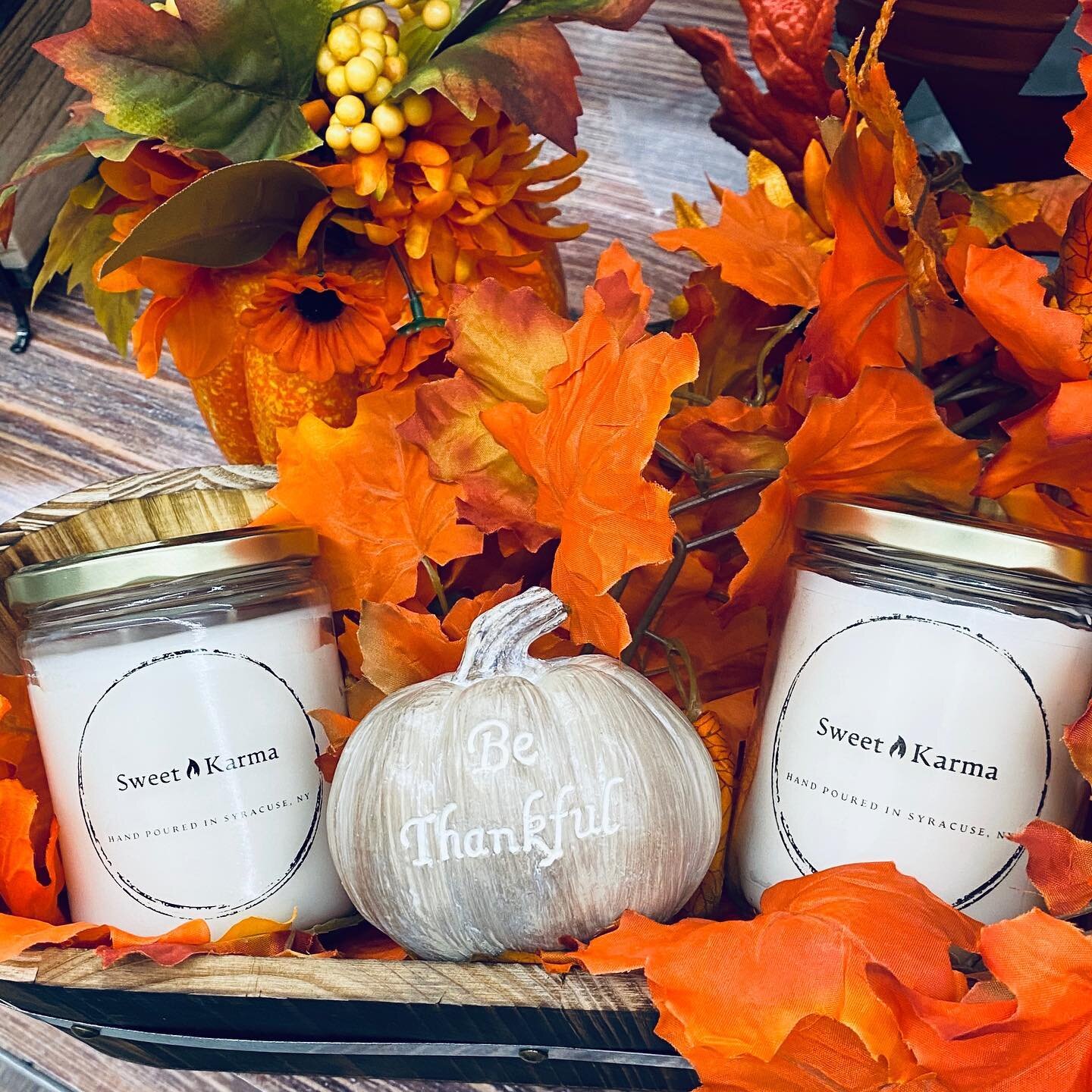 Get your #Fall scents while they are still available! Abundance &amp; Pumpkin Roll! Limited time! 🎃 🍁 #sweetkarma #candles #blackownedbusiness #blackowned #blackgirlmagic #cusegirlmagic #soyblendcandles #blackownedbusiness #blackownedcandles #black