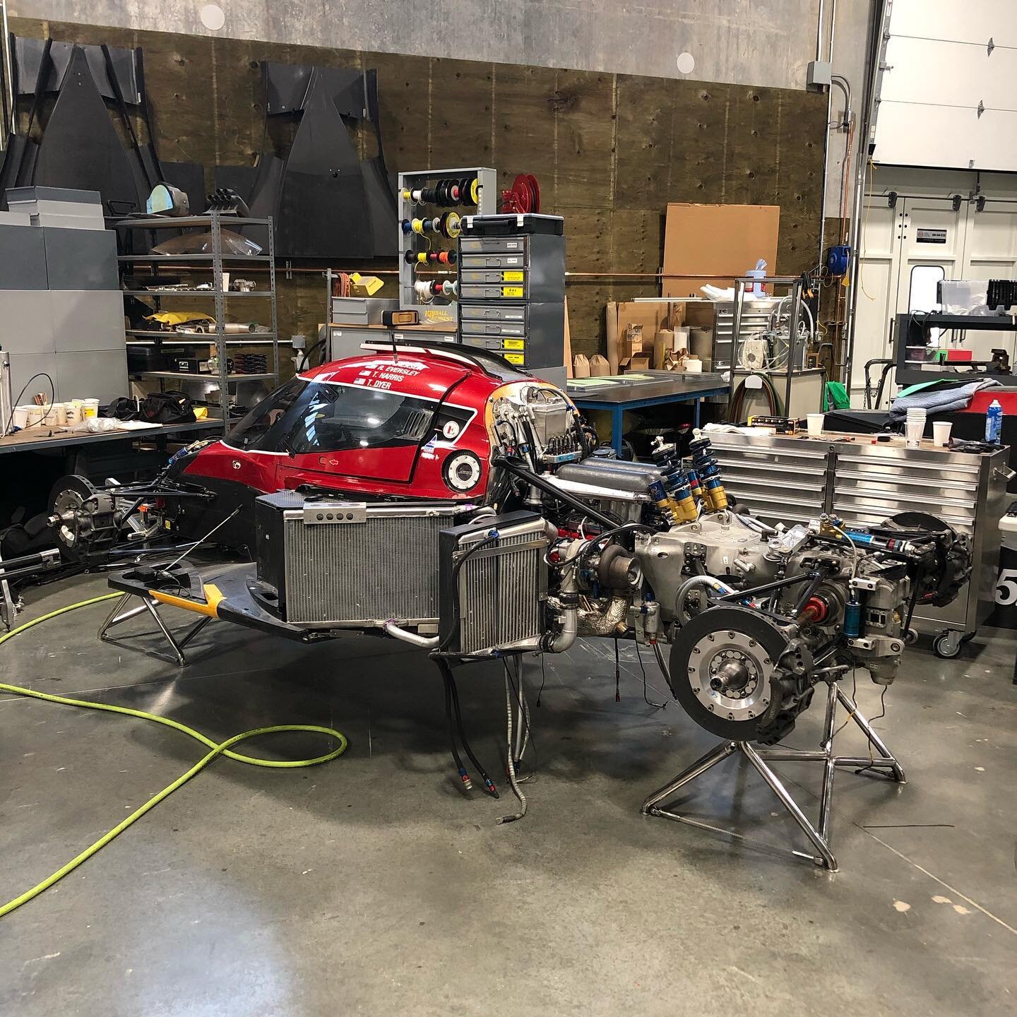 Look what has 4 wheels again!! We haven&rsquo;t fully reassembled this car since BEFORE the 2019 Thunderhill race... Very excited to see it in one piece. Perhaps some sound bits will come your way soon!

&mdash;&mdash;&mdash;&mdash;&mdash;&mdash;&mda