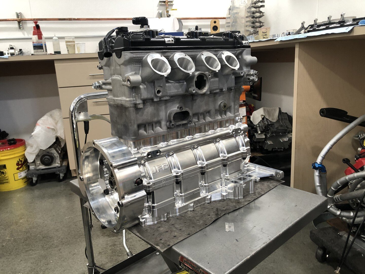 Hello hello! Please excuse us for our absence.. We have been very busy😎

Say hello to the JFC-I4, a three year development of our very own hayabusa-based four cylinder engine. It is extremely lightweight and highly configurable to fit the demand of 