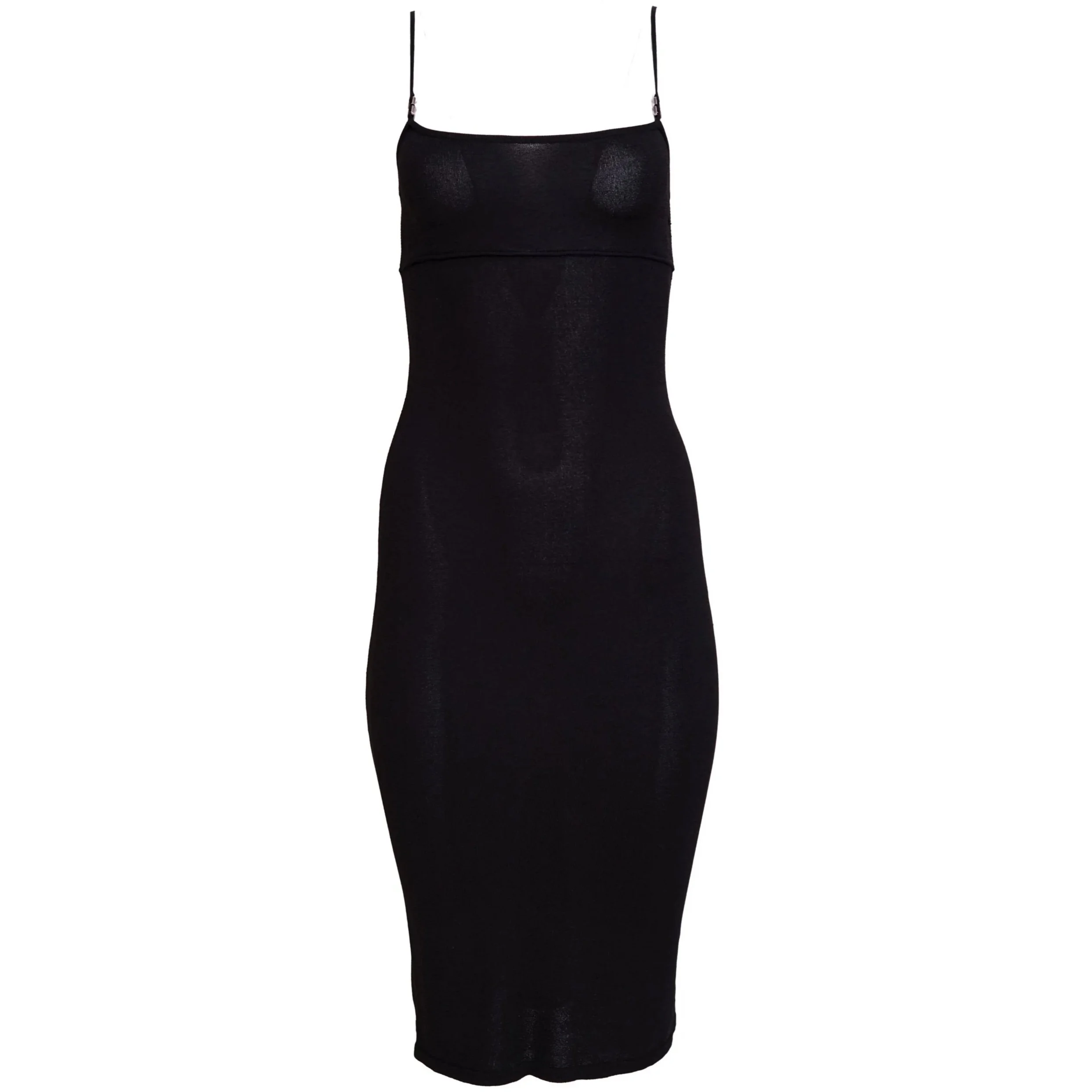 Gucci 1990s Black Midi Dress with Buckle Straps