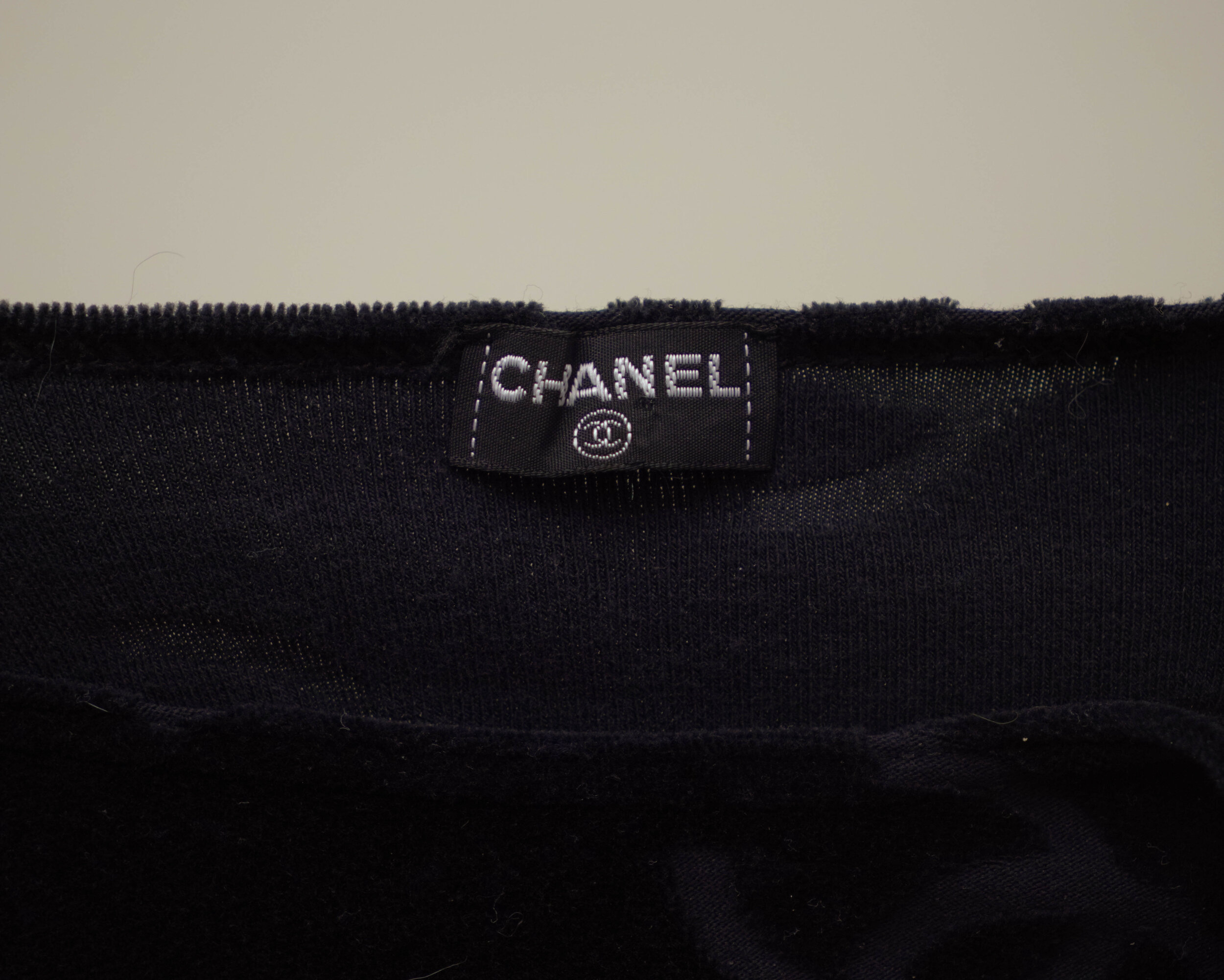 Vintage Chanel Blue Velour Crop TOP