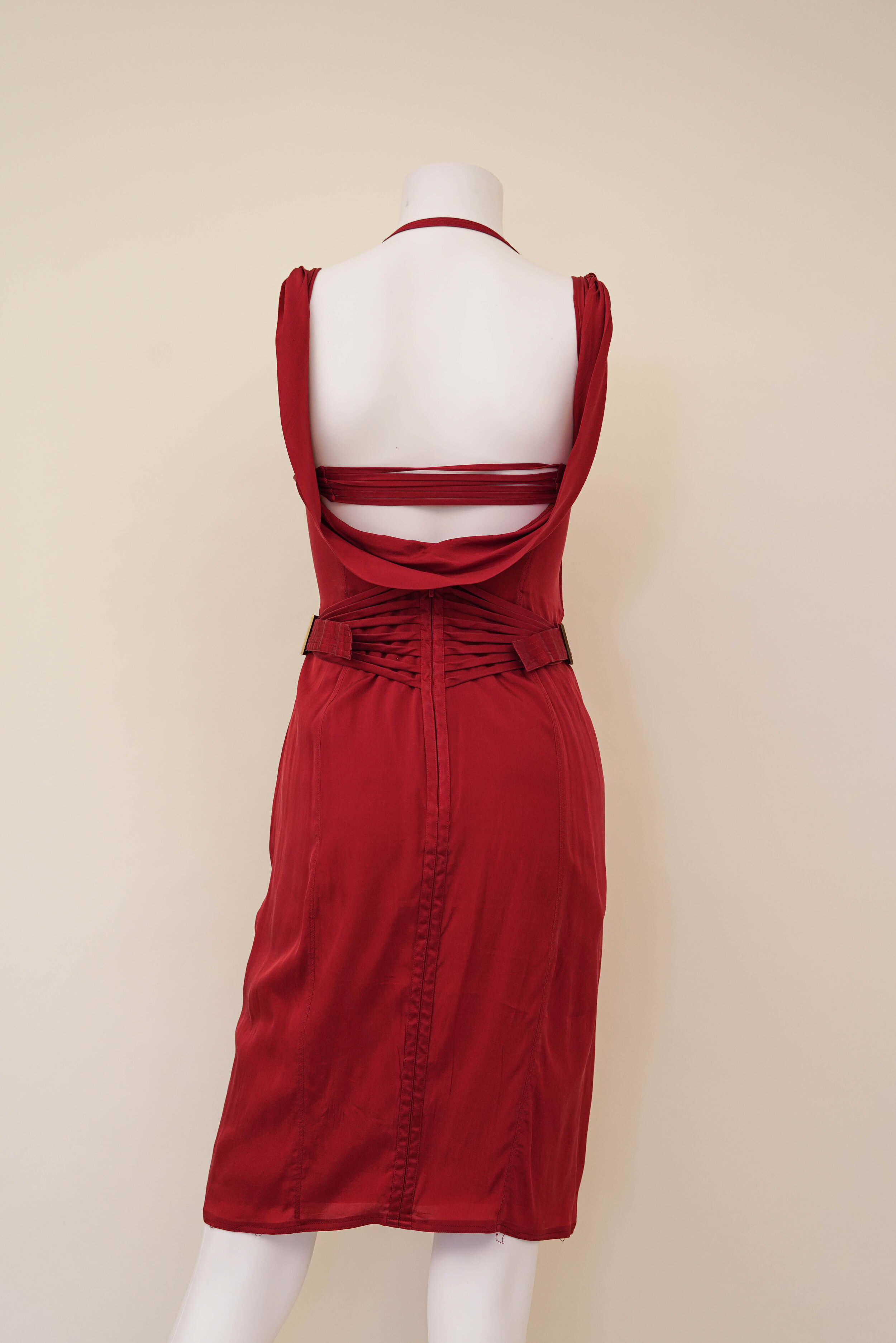 Gucci Bustier Corset Silk Red Dress — God of Cloth