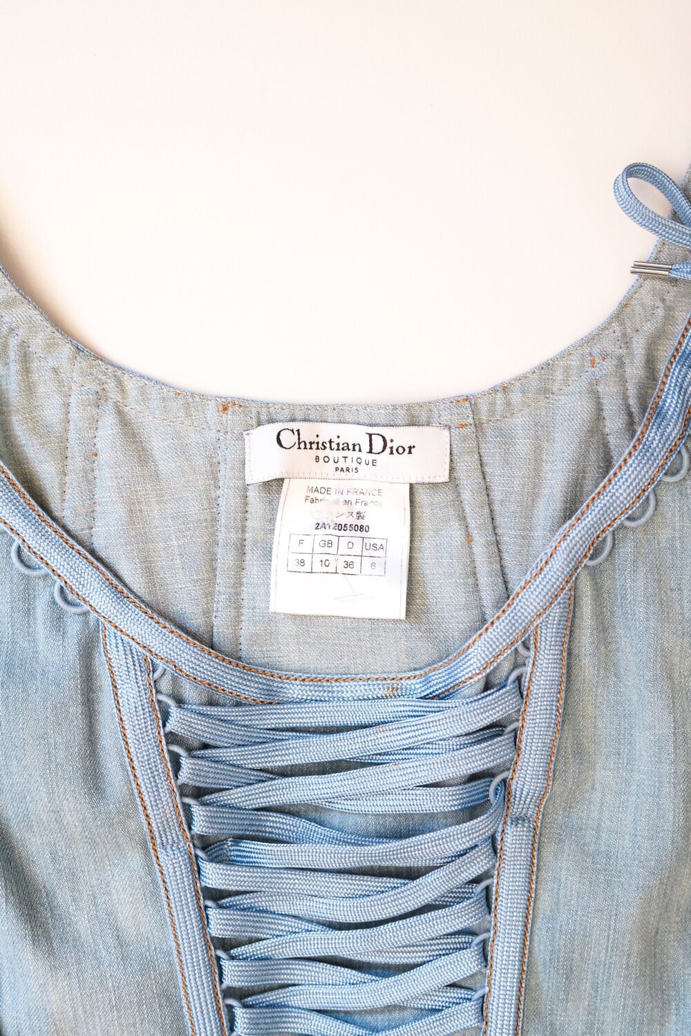 Christian Dior Denim Laced Corset Top — God of Cloth Christian Dior Denim Laced Corset Top — God of Cloth