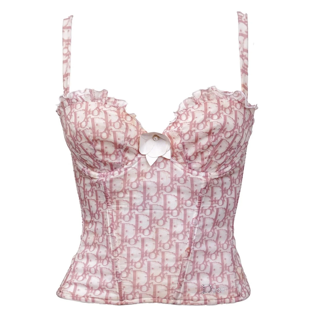 Christian Dior Diorissimo Girly Pink Bustier Top