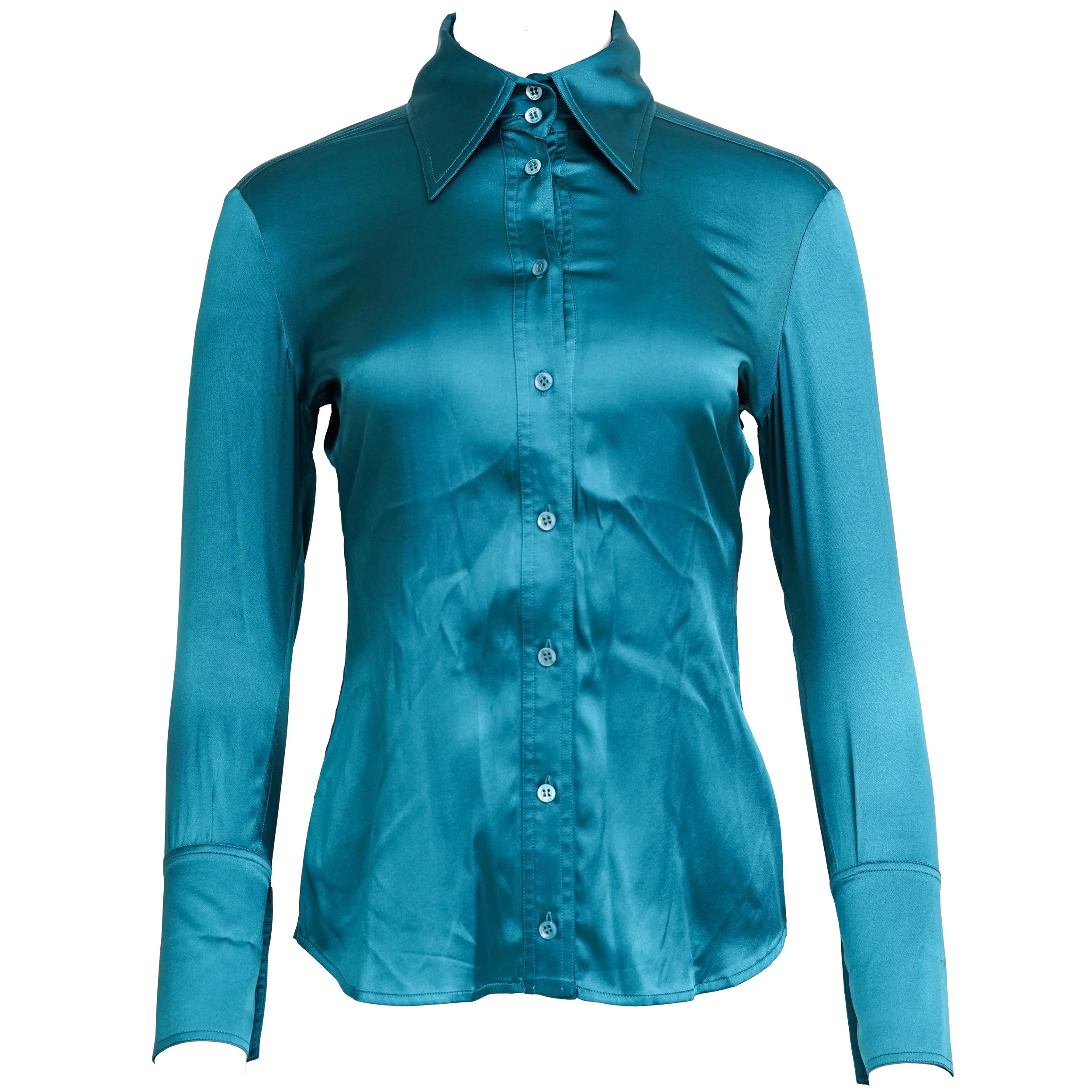 Gucci by Tom Ford Blue Silk Shirt – Size 40