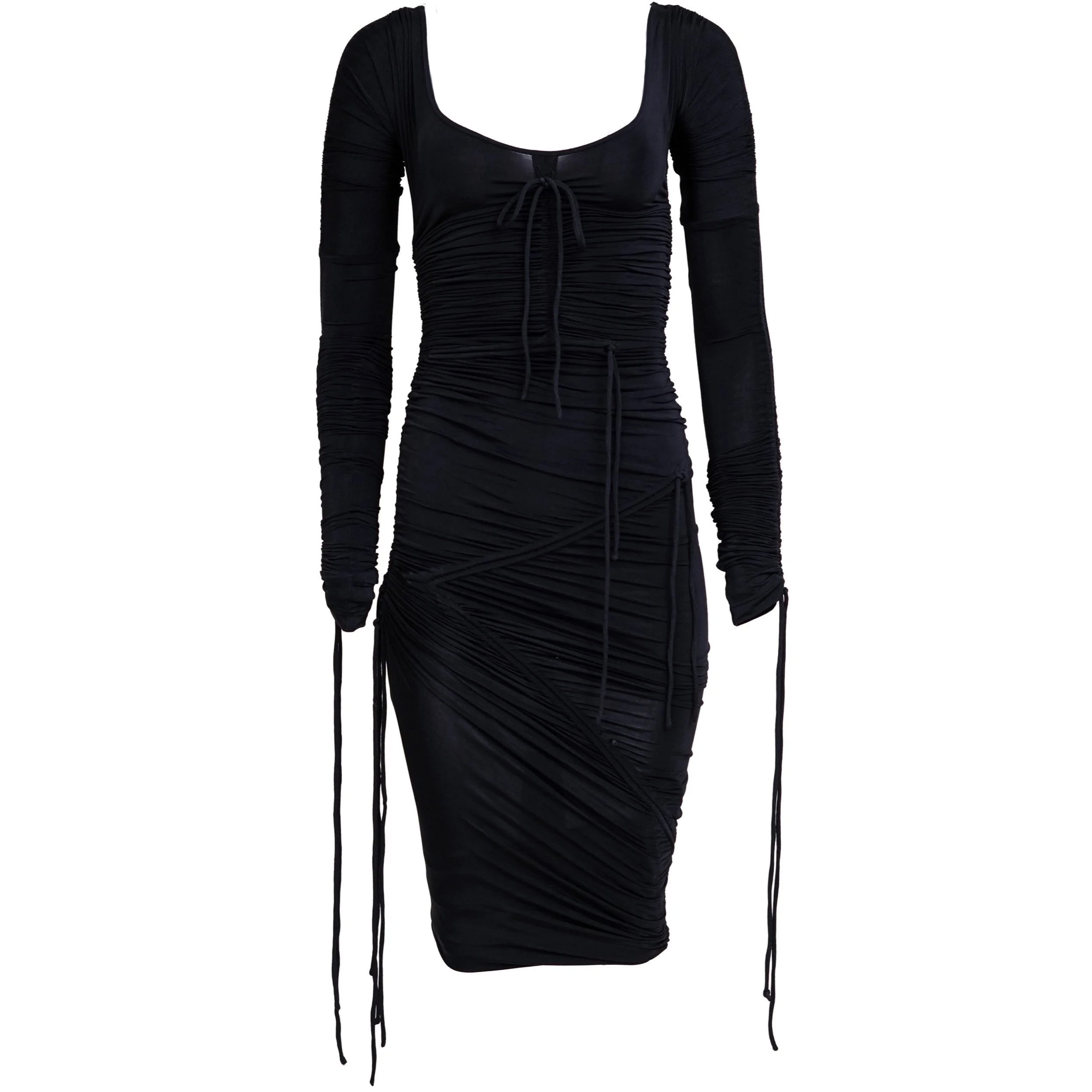 Dolce & Gabbana Vintage S/S 2003  Drawstring Ruched Runway Dress – IT 40