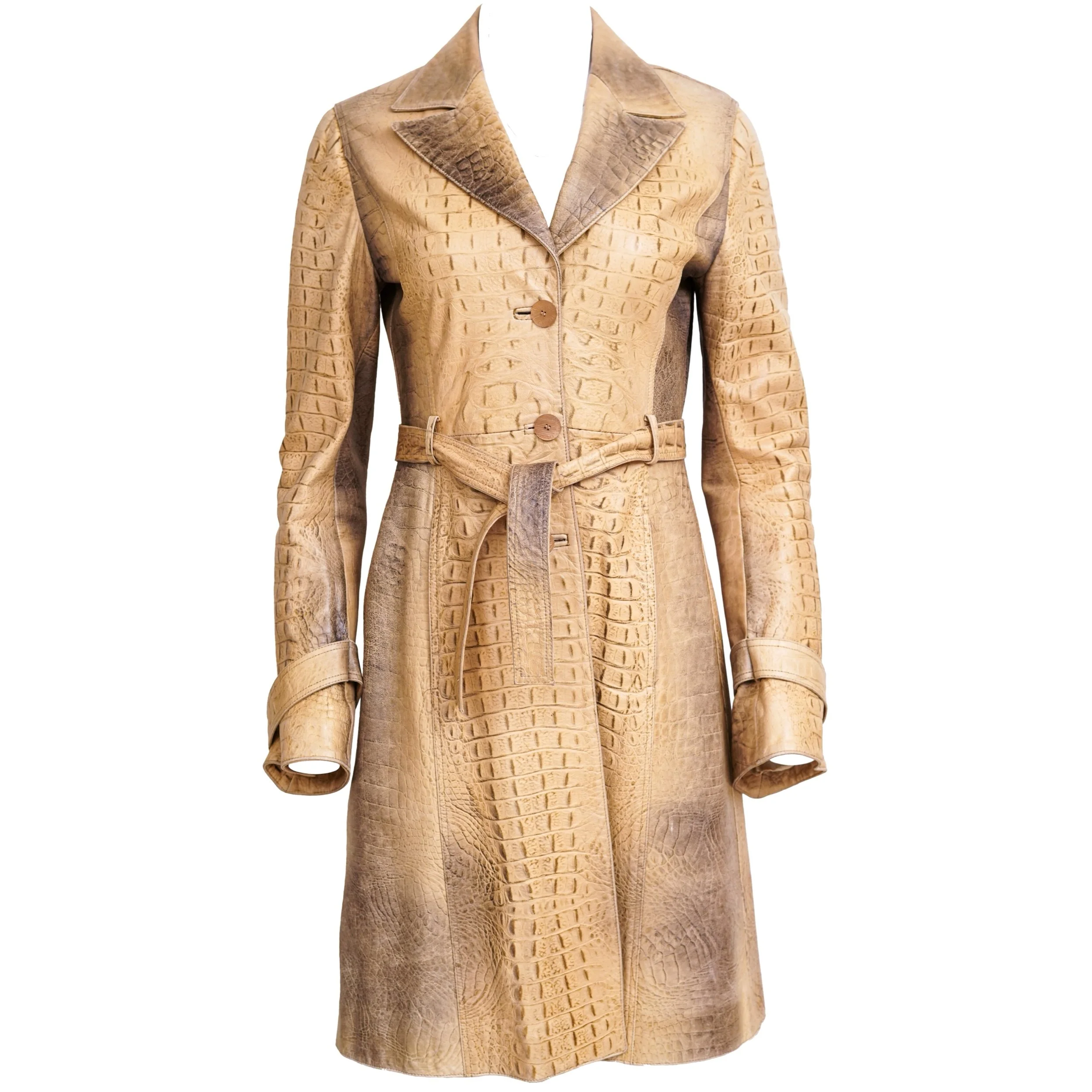 Roberto Cavalli A/W 2000 Runway Croc-Embossed Leather Jacket