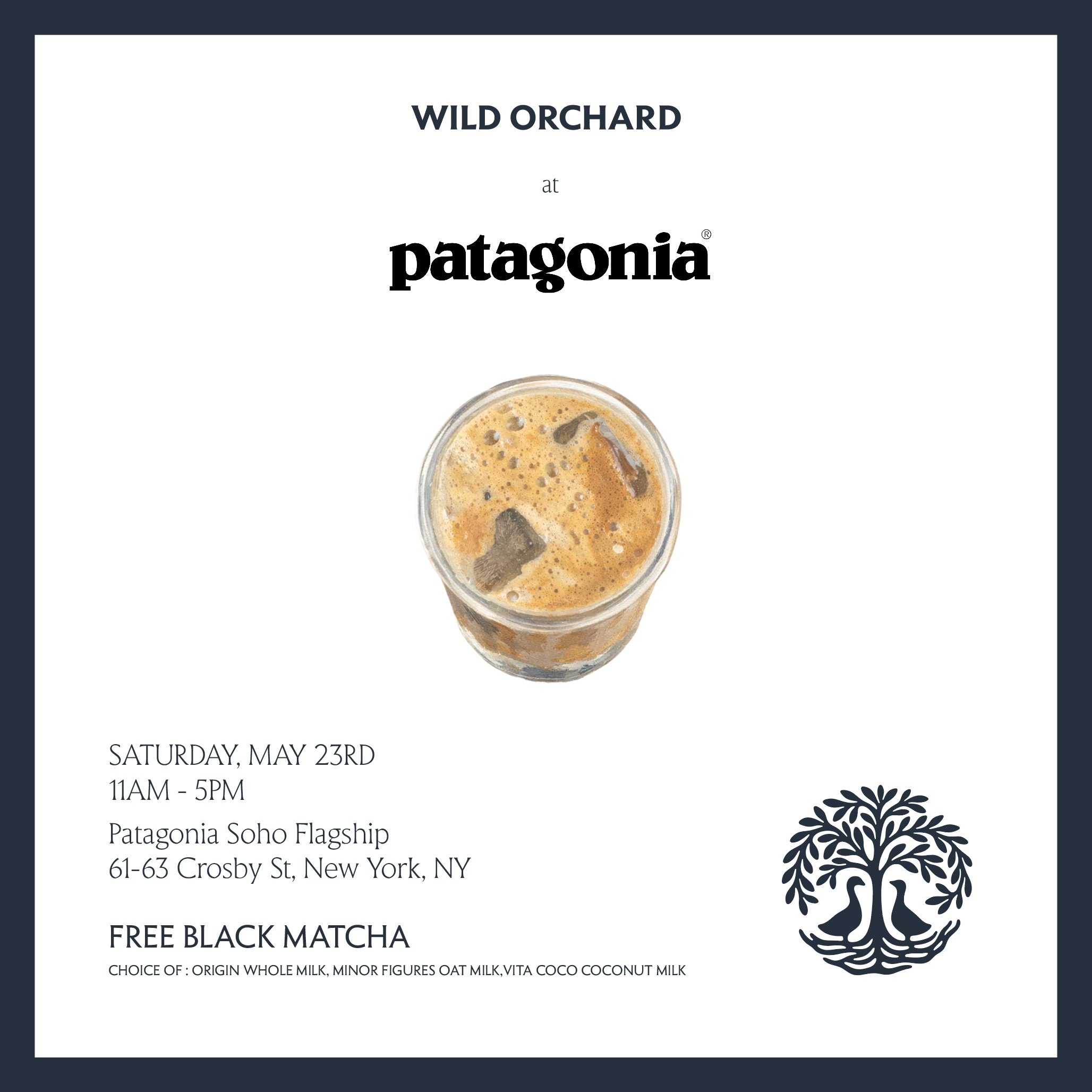 Matcha Cart Pop Up in NYC with @patagonia SoHo Flagship Store! ☕️
Swing by to grab some free black matcha from Jeju Island! 🤎

📍Patagonia SoHo Flagship Store 61-63 Crosby St.
🗓️ Saturday May 23rd
⏱️11-5pm

#nycpopups #nycmatcha #nyccafe #freeevent