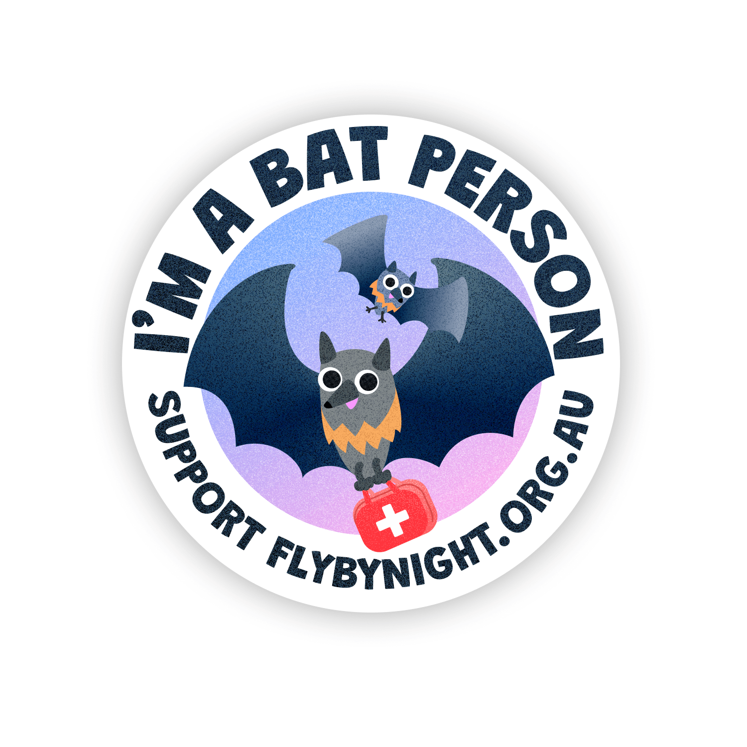 Bat Sticker for Fly By Night Bat Clinic