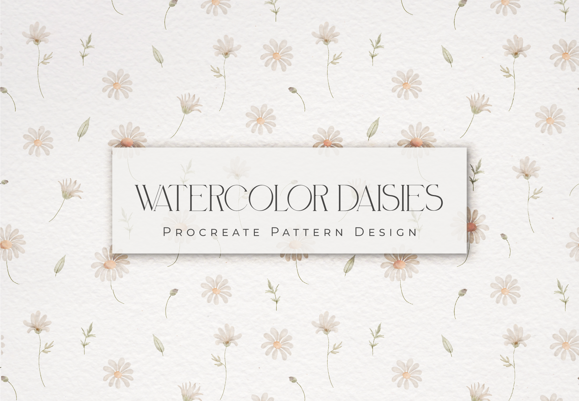Watercolor Daisies Pattern – Seamless Floral Digital Art