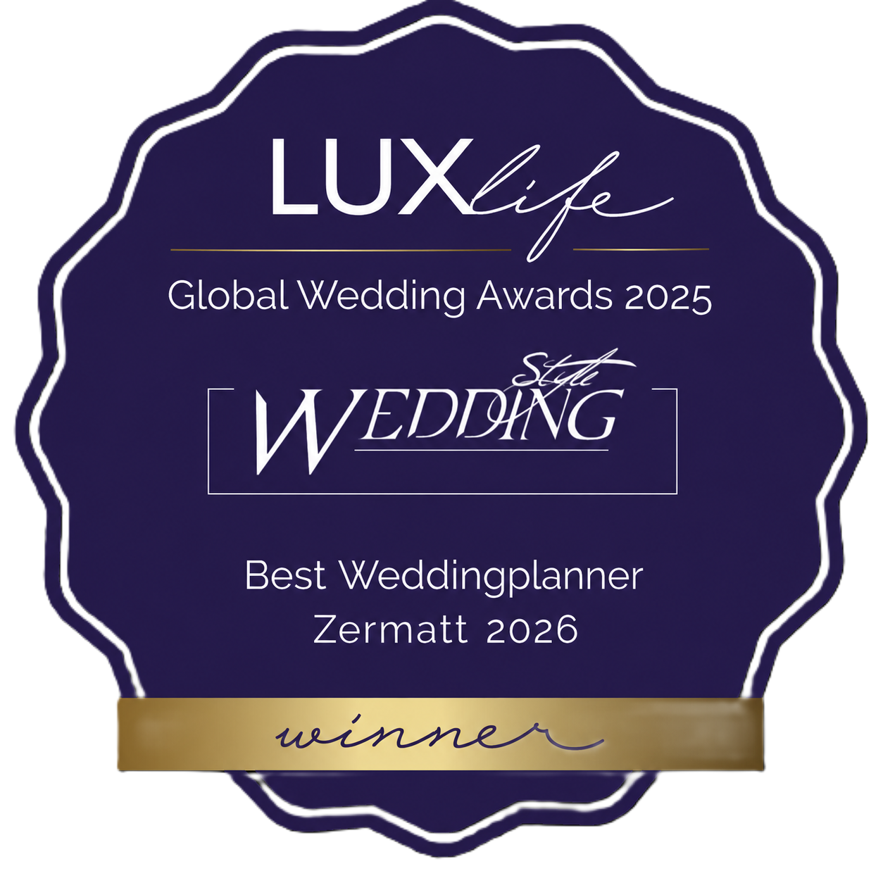 Lux Life, Award 2025-2026, Best weddingolanner 2026.png